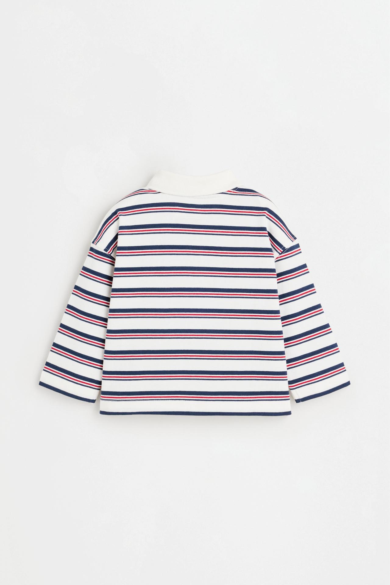 Striped polo shirt — NAVY