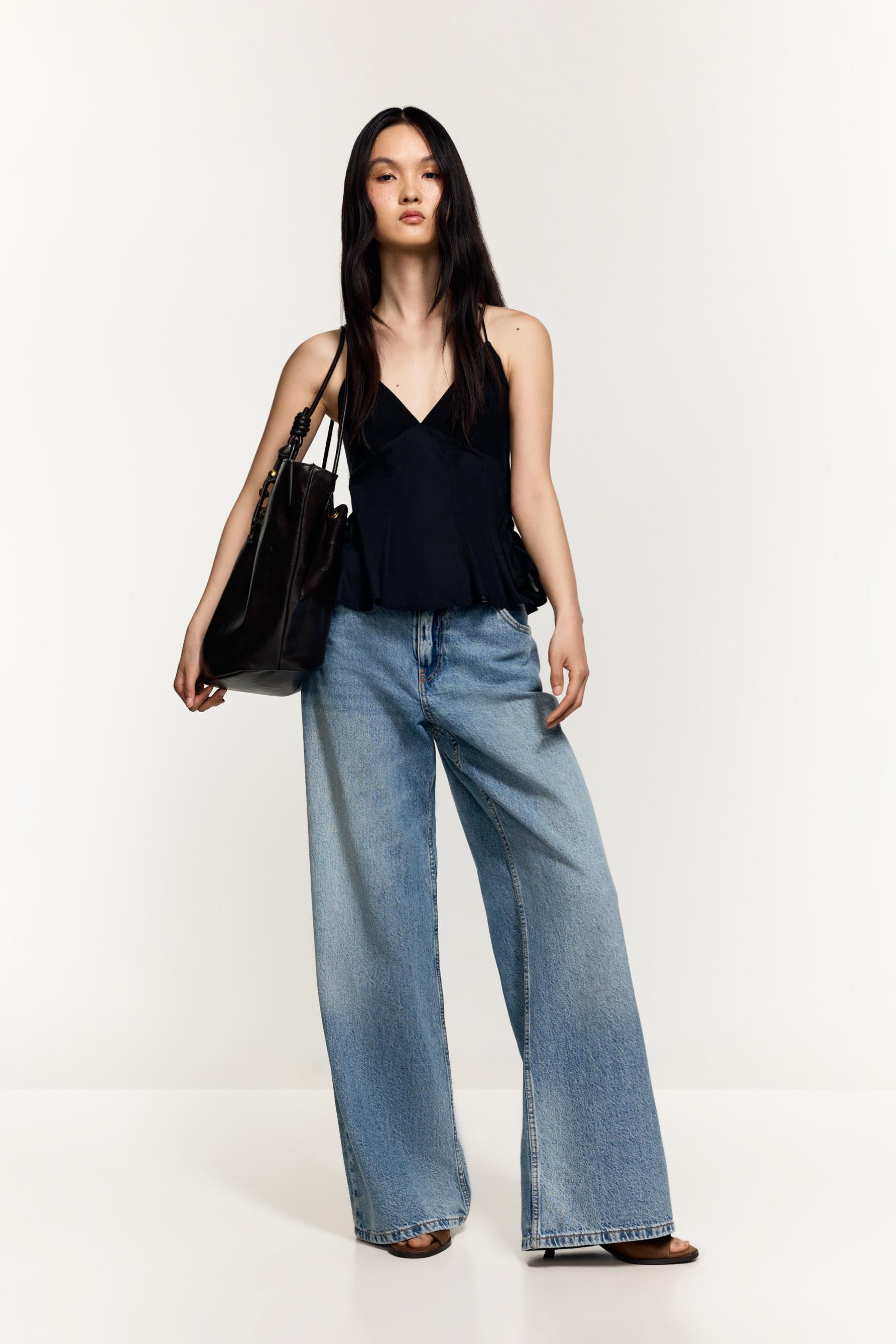 Peplum top — BLACK