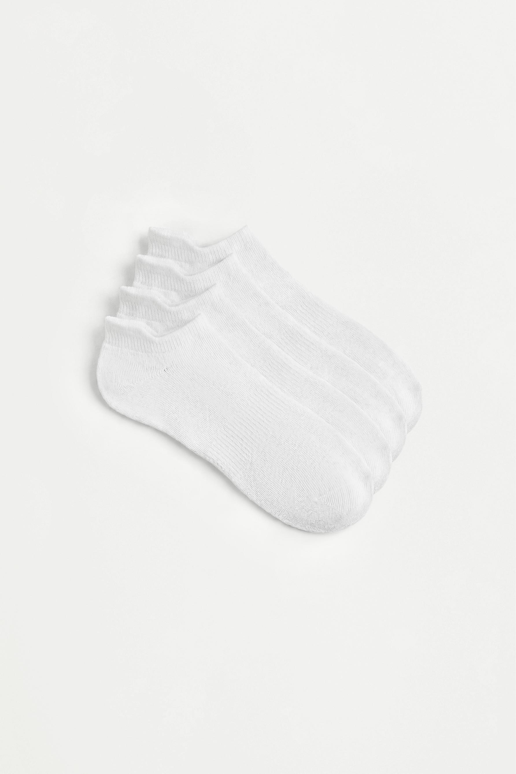 Basic No-Show Socks (4-Pack) — WHITE
