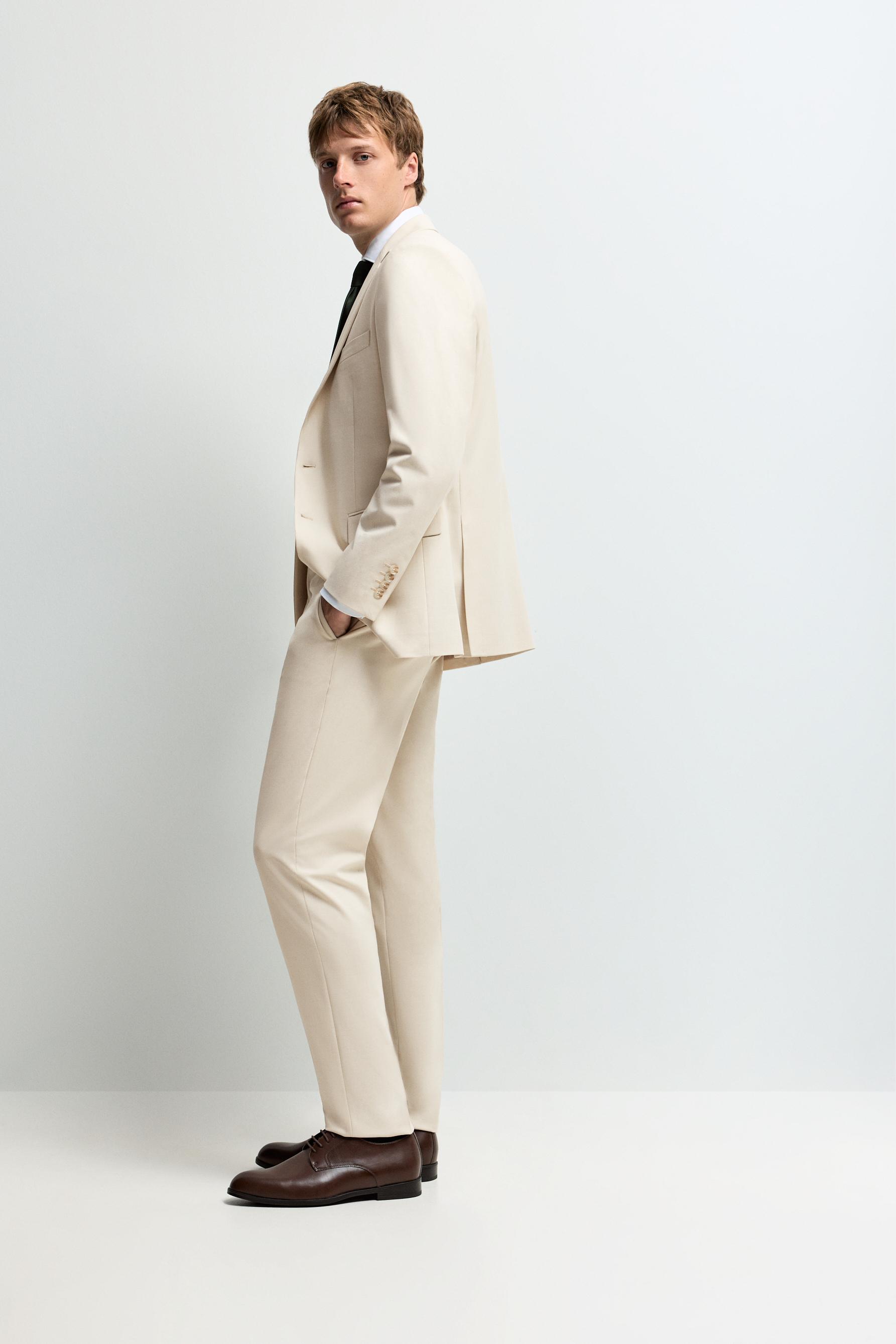 Slim fit suit trousers — OFF WHITE
