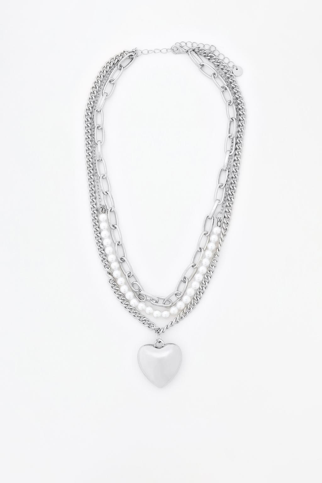 Multi-strand heart necklace