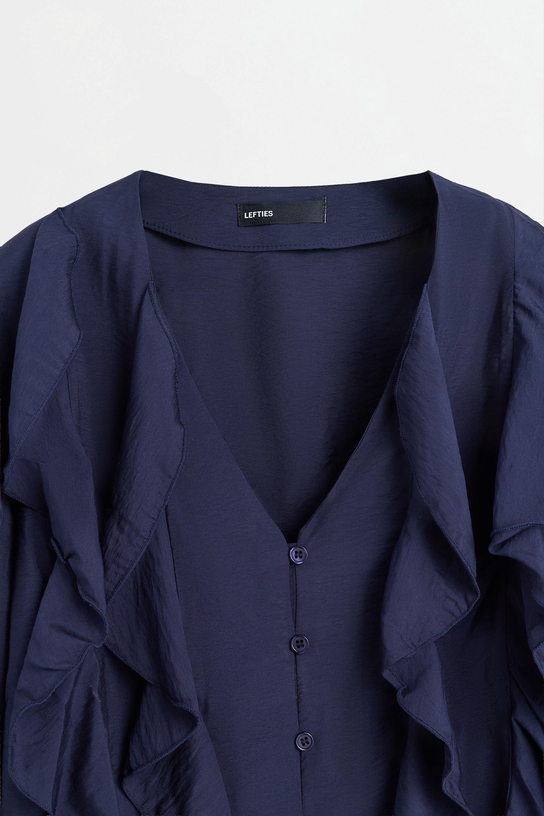 Ruffled Shirt — NAVY