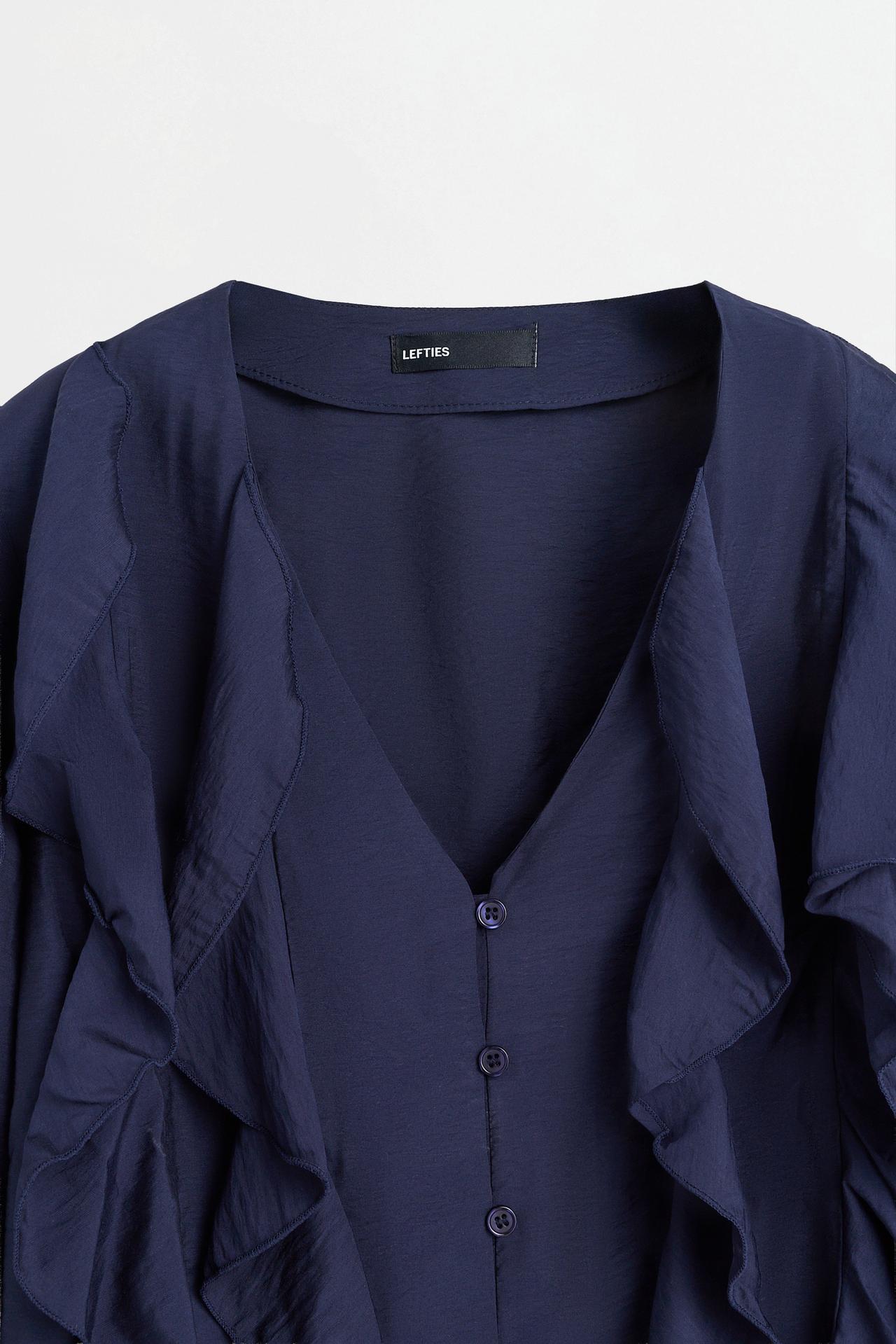 Ruffled Shirt — NAVY