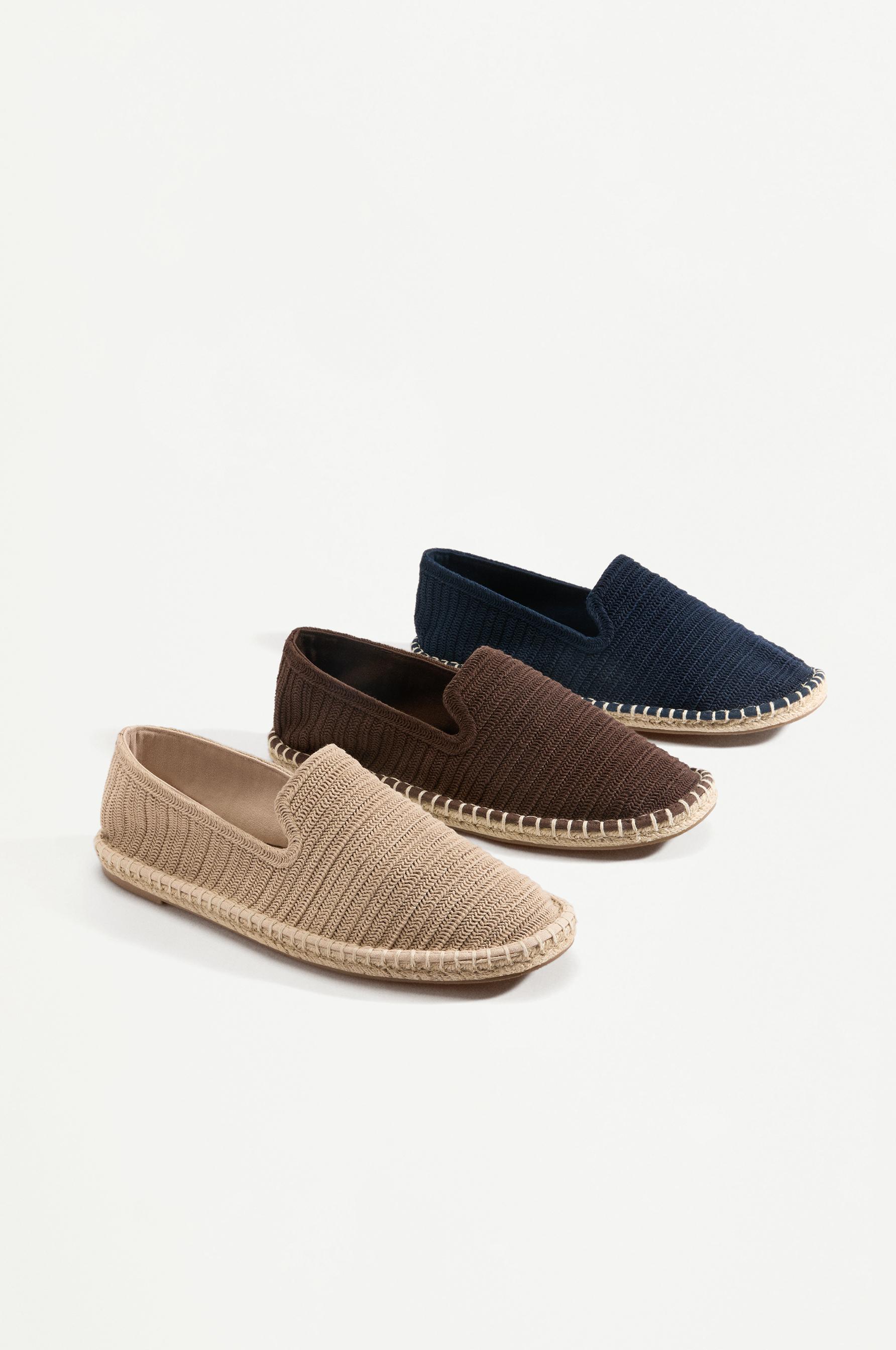 Crochet jute effect espadrilles — BROWN