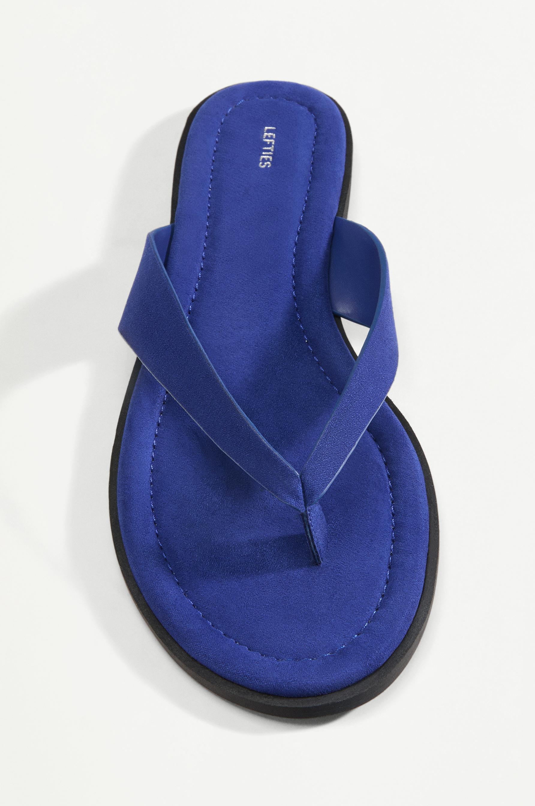 Flat slider thong sandals — DEEP BLUE