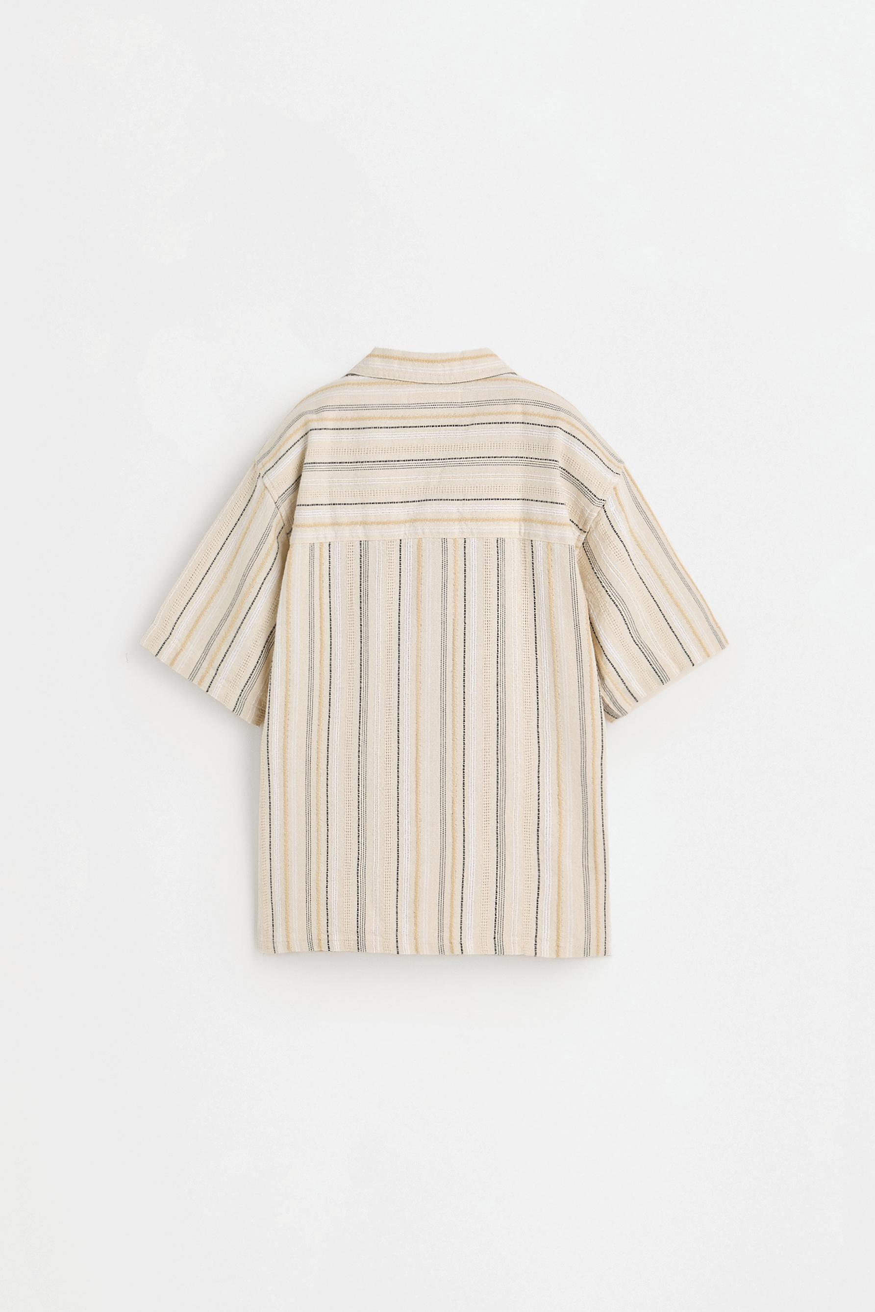 Textured resort shirt — BEIGE