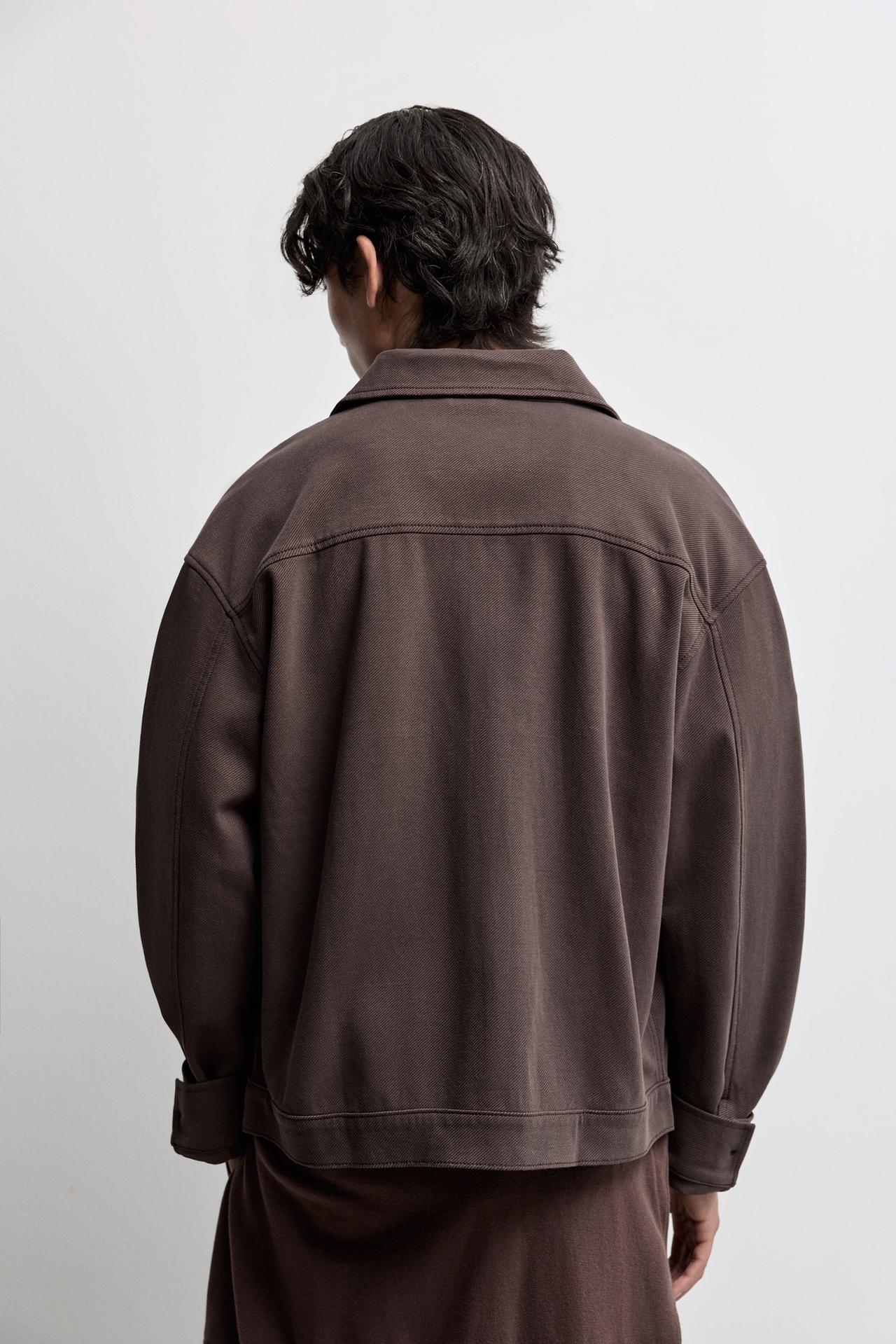 Zip-Up Overshirt — CHOCOLATE