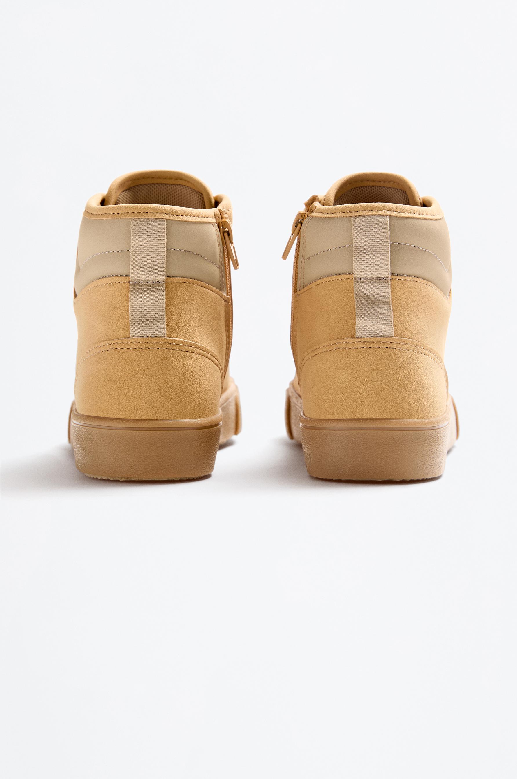 Faux suede ankle slipper — ORANGE