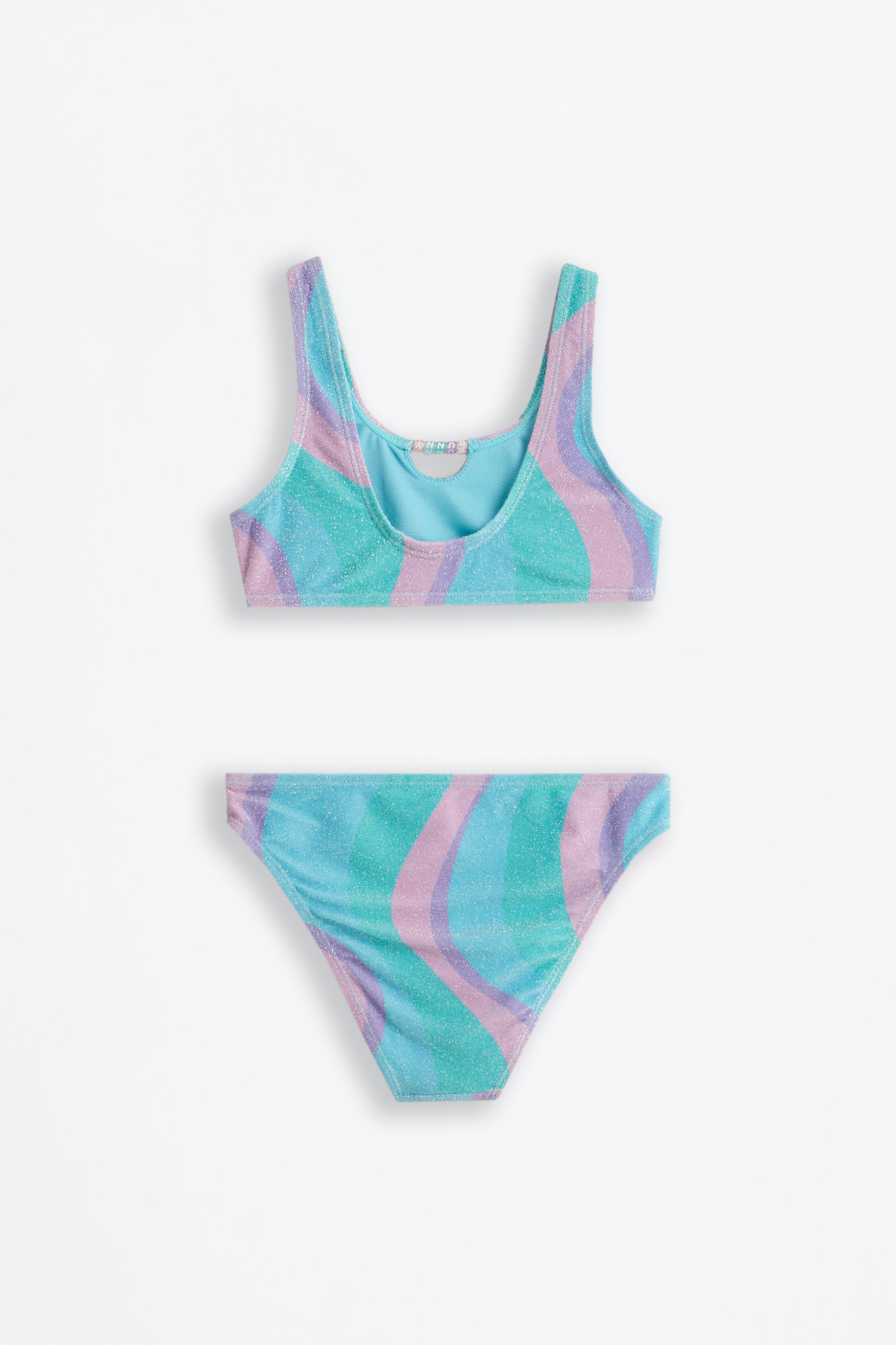 Beaded shiny bikini — BLUE TONES