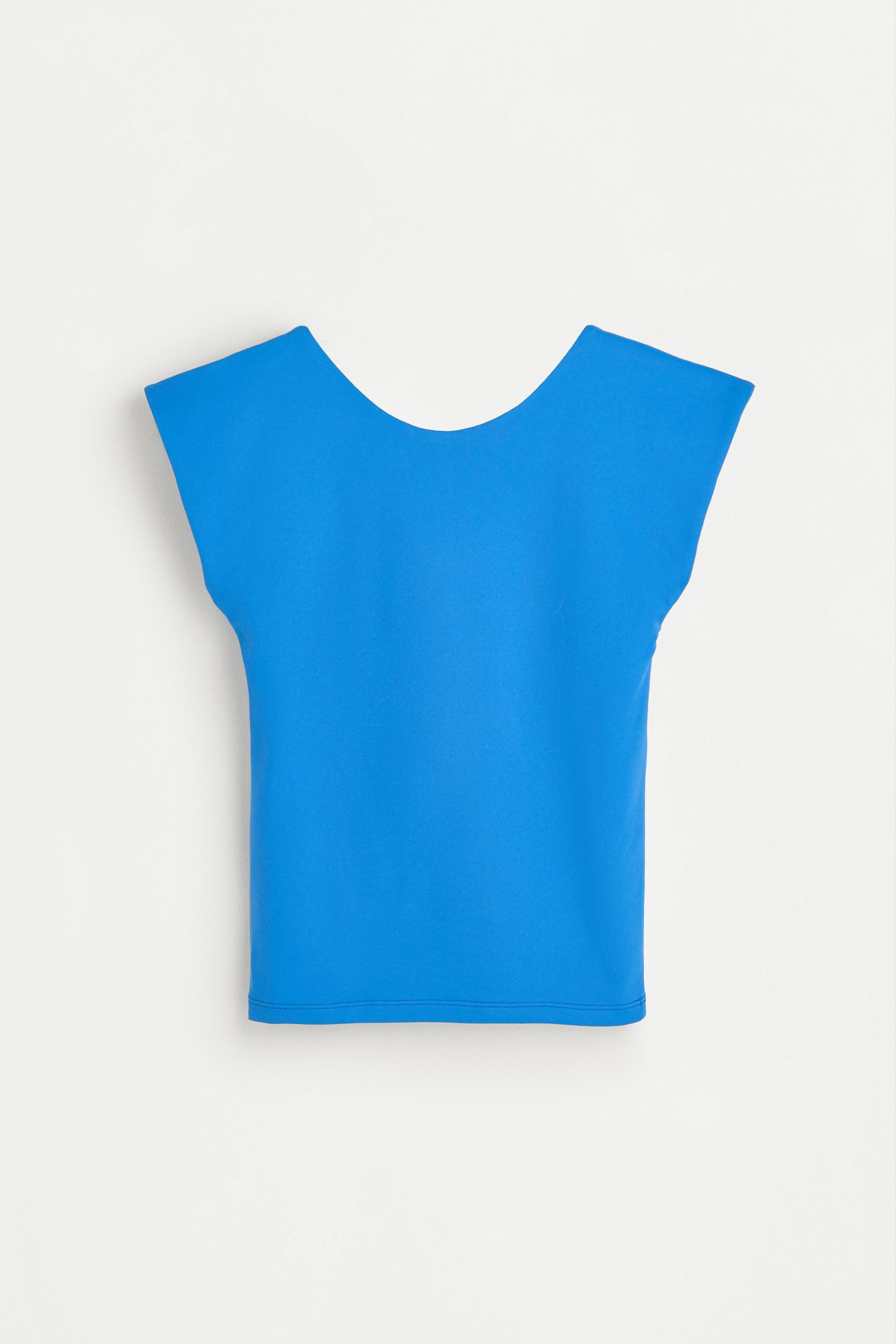 Polyamide T-shirt with open back — DEEP BLUE