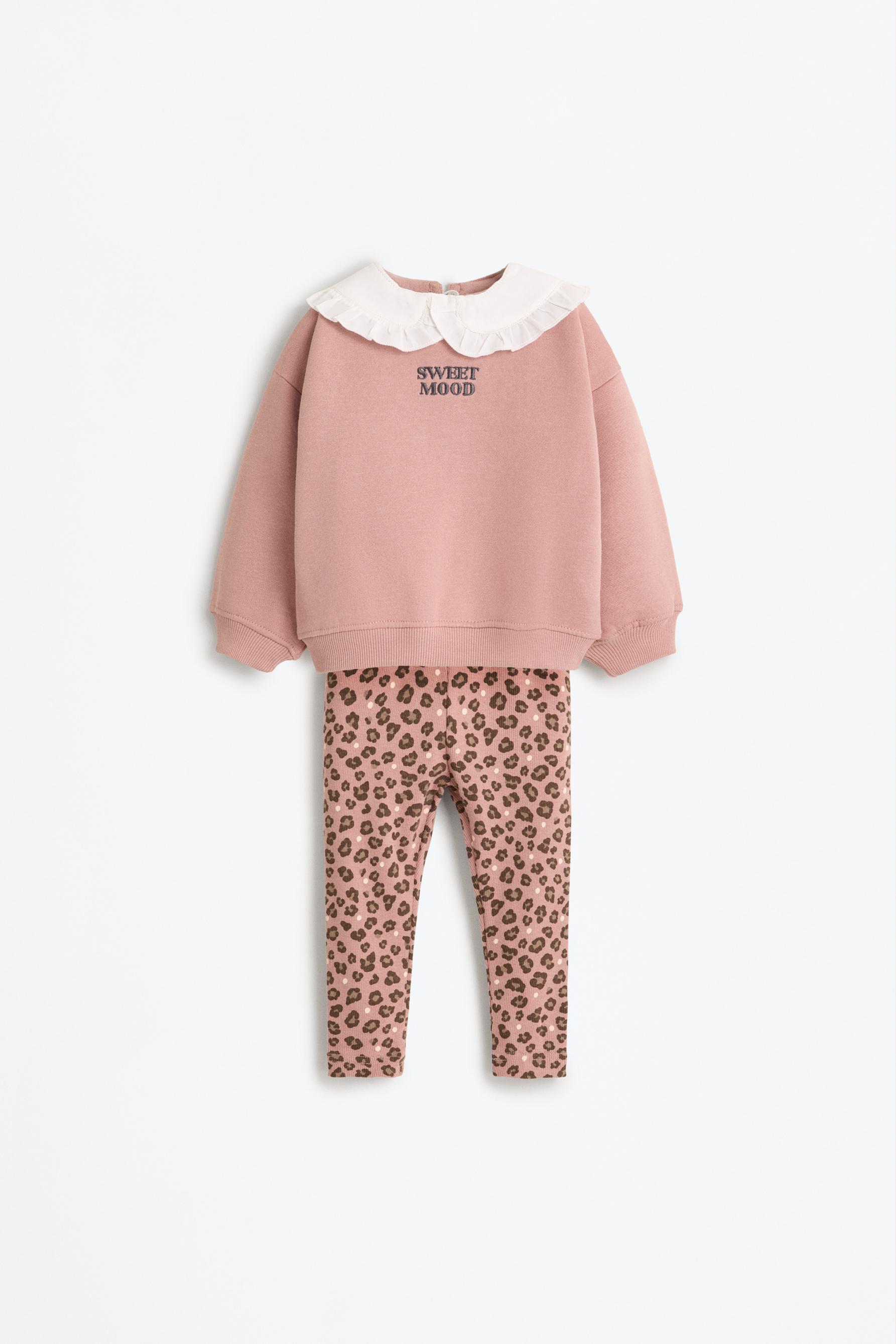 Conjunto sudadera cuello y legging canalé