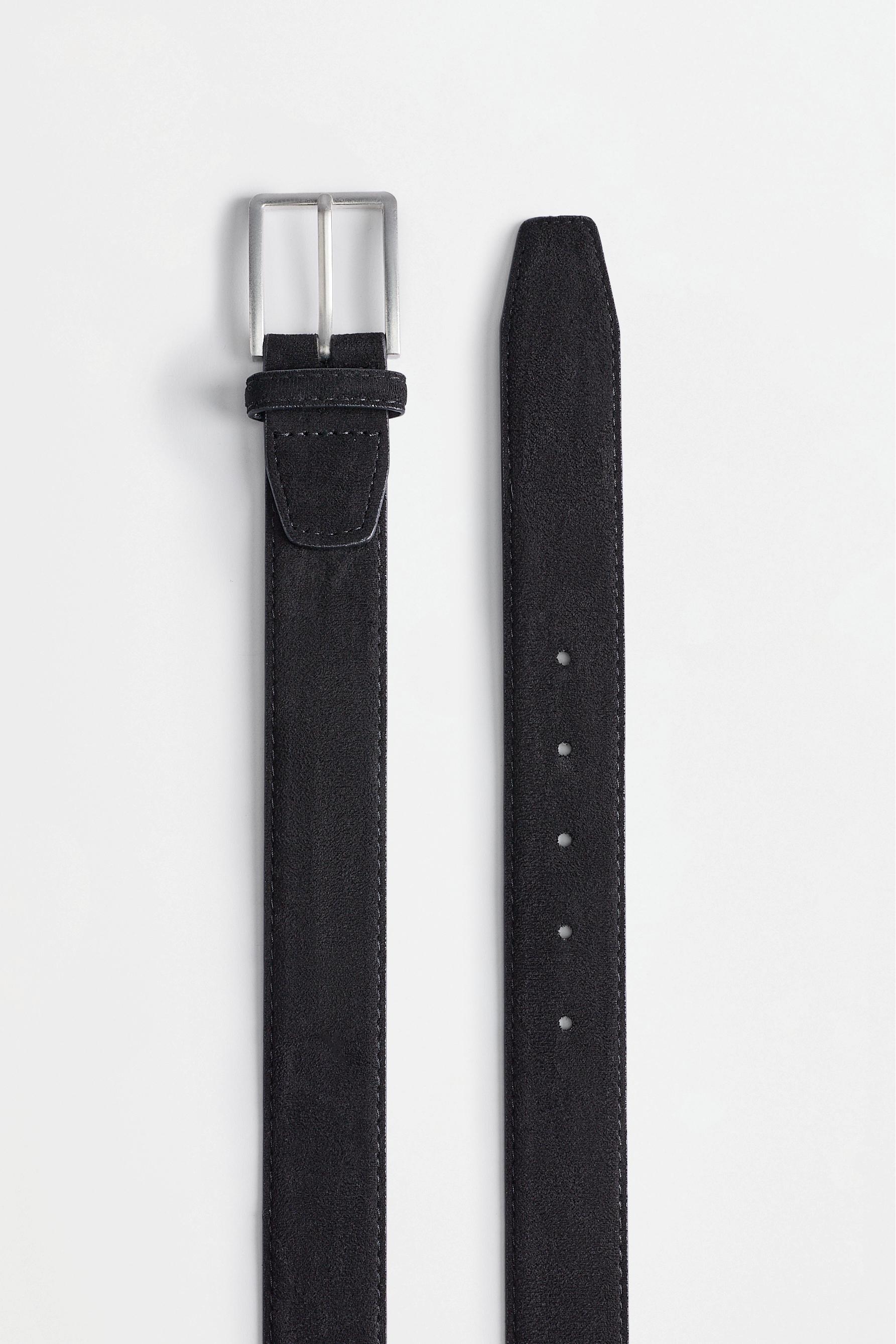Faux suede belt — BLACK