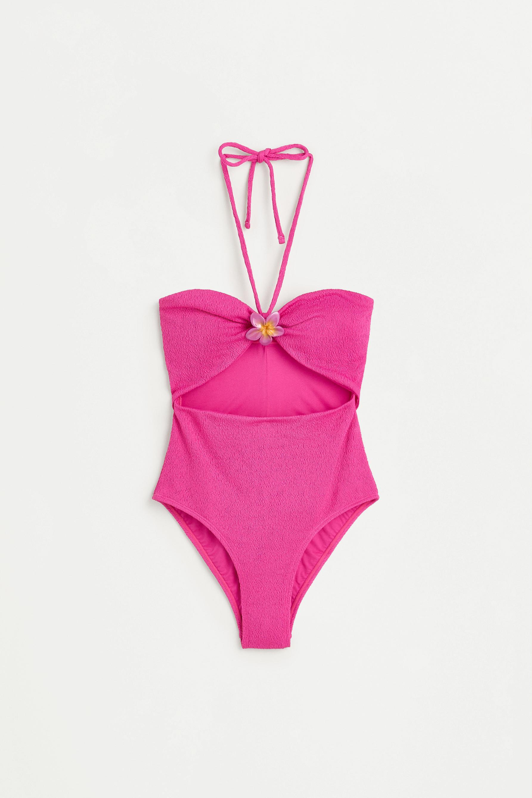 Floral bandeau swimsuit — PINK