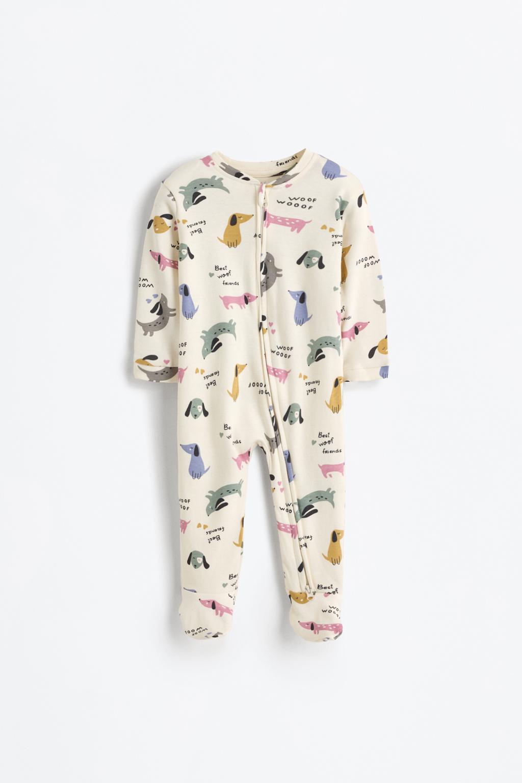 Pijama întreagă din interlock cu căței