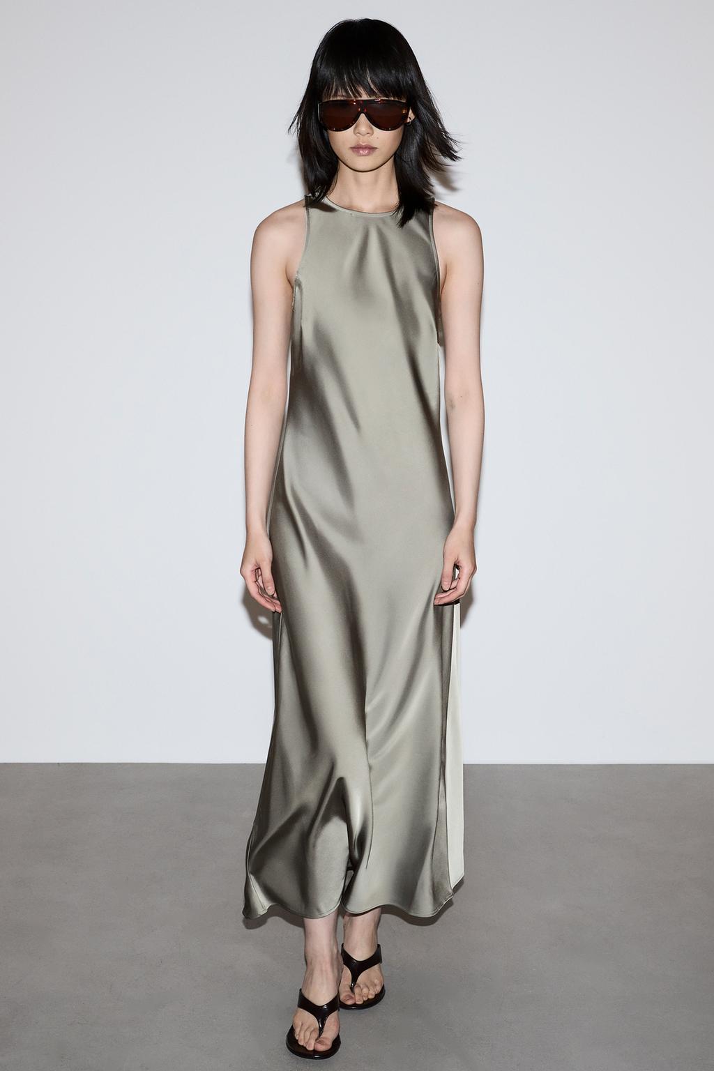 Lefties Satin midi paltar