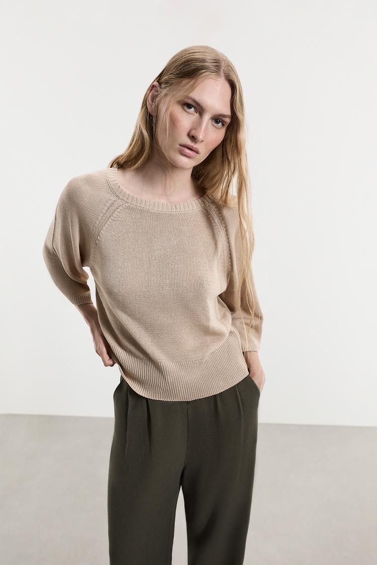 Raglan sleeve sweater — SAND