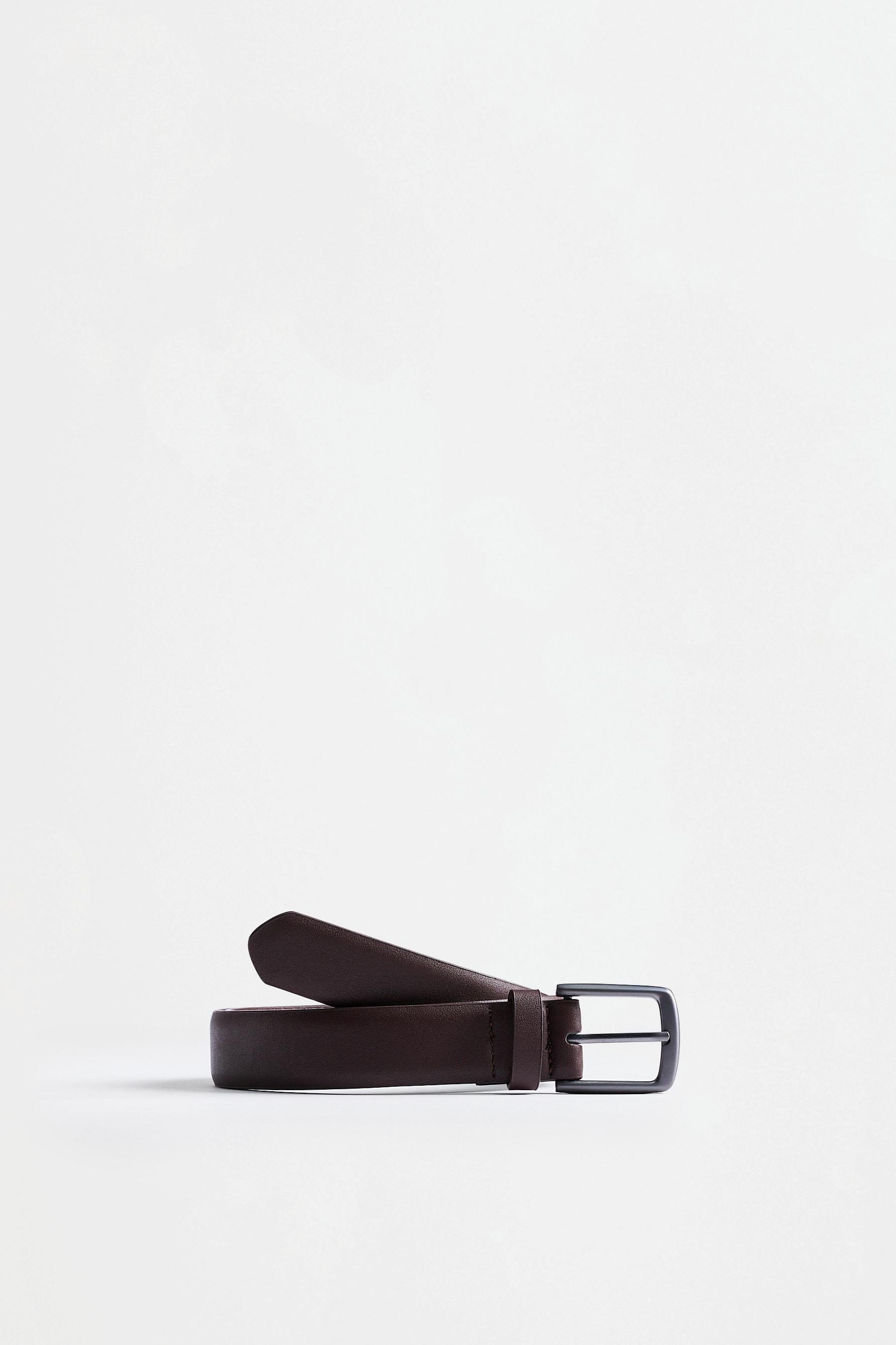 Smooth belt — CHOCOLATE BROWN