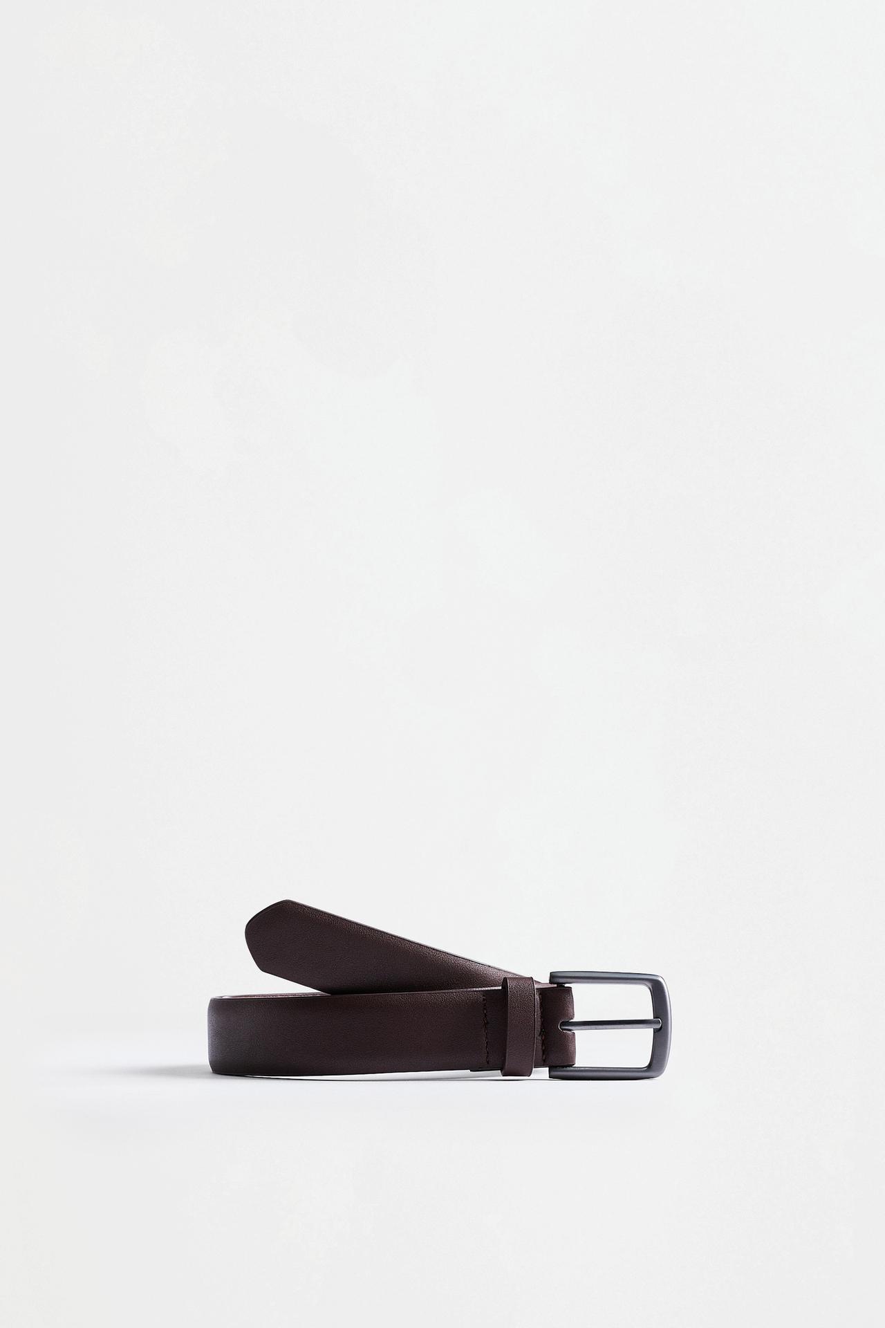 Smooth belt — CHOCOLATE BROWN