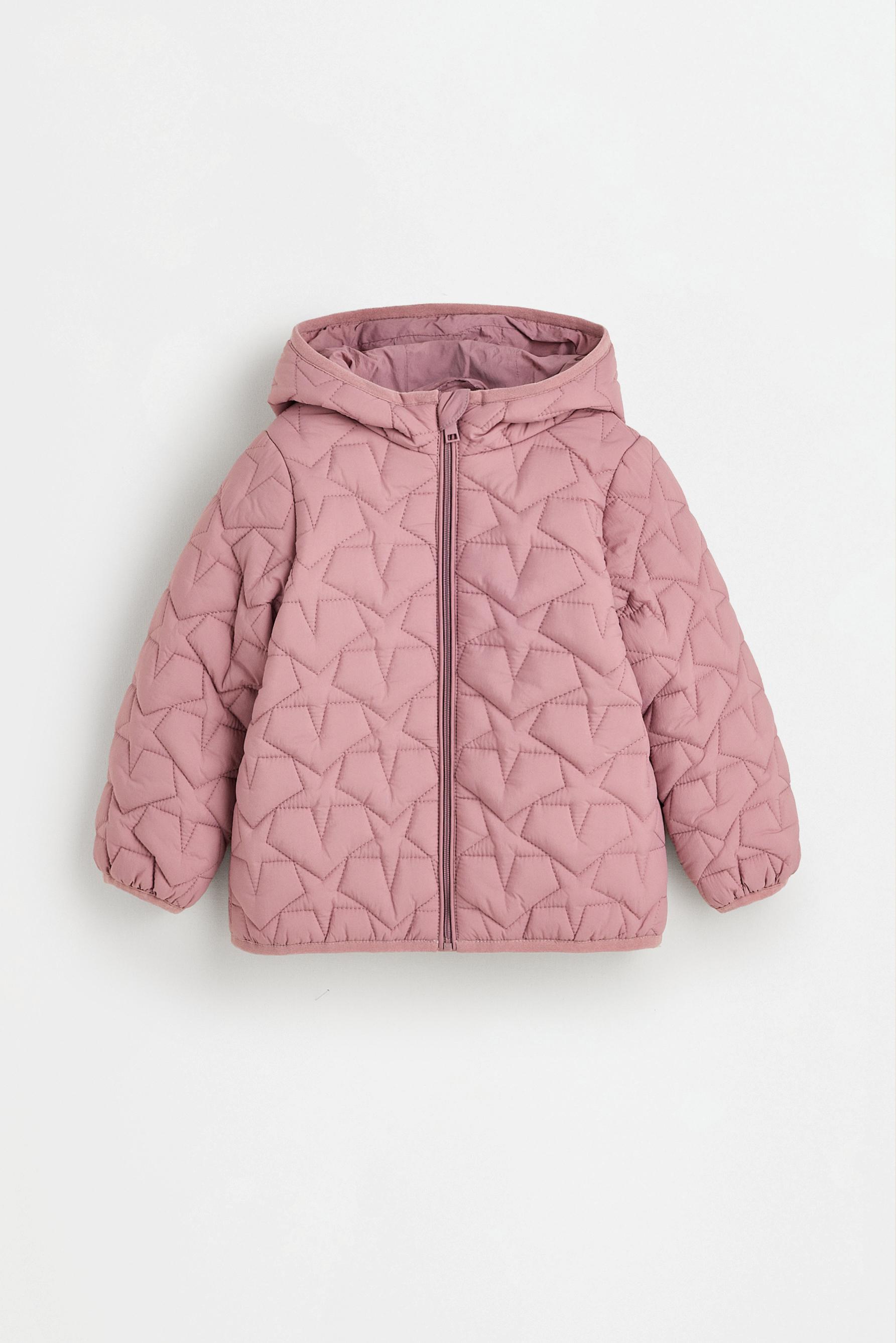 Lightweight quilted hooded star jacket — LILAC PINK