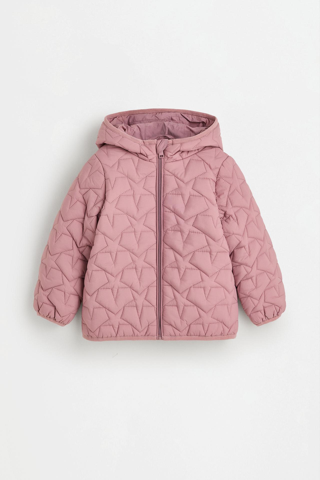 Lightweight quilted hooded star jacket — LILAC PINK