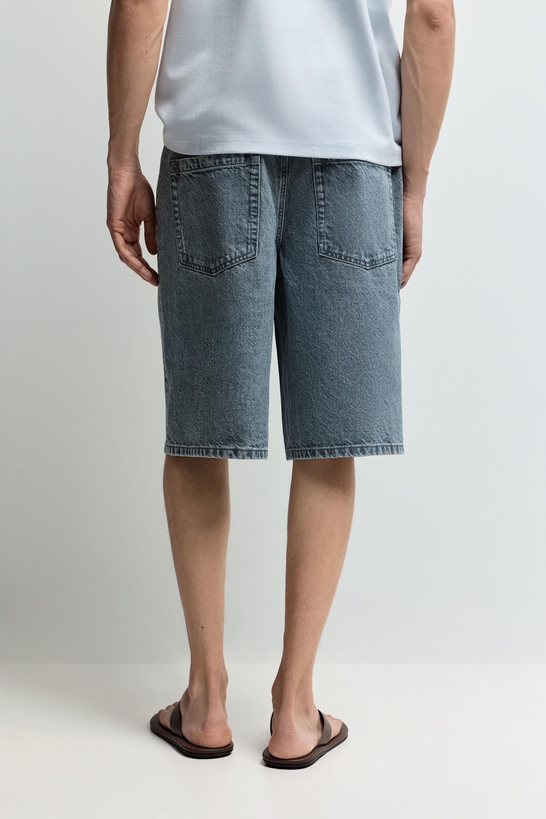 Baggy denim Bermuda shorts — PASTEL BLUE
