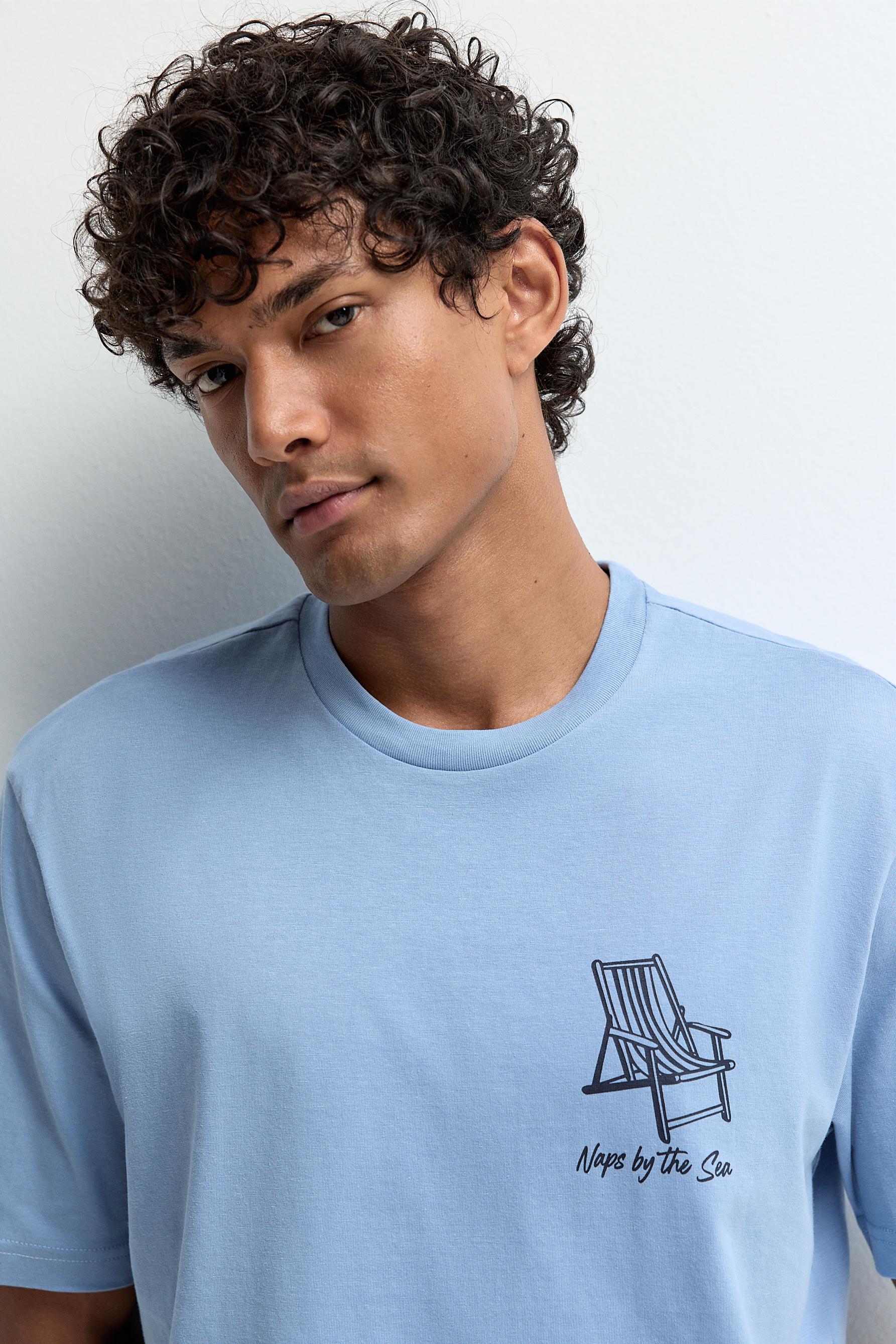 Short printed pyjamas — MEDIUM BLUE
