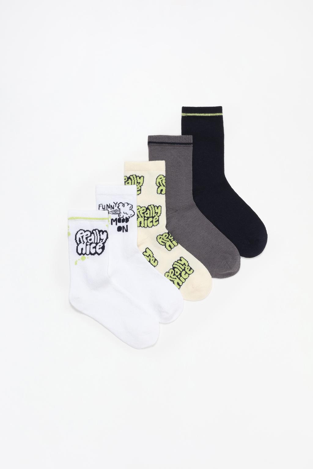 5-pack of long graffiti socks