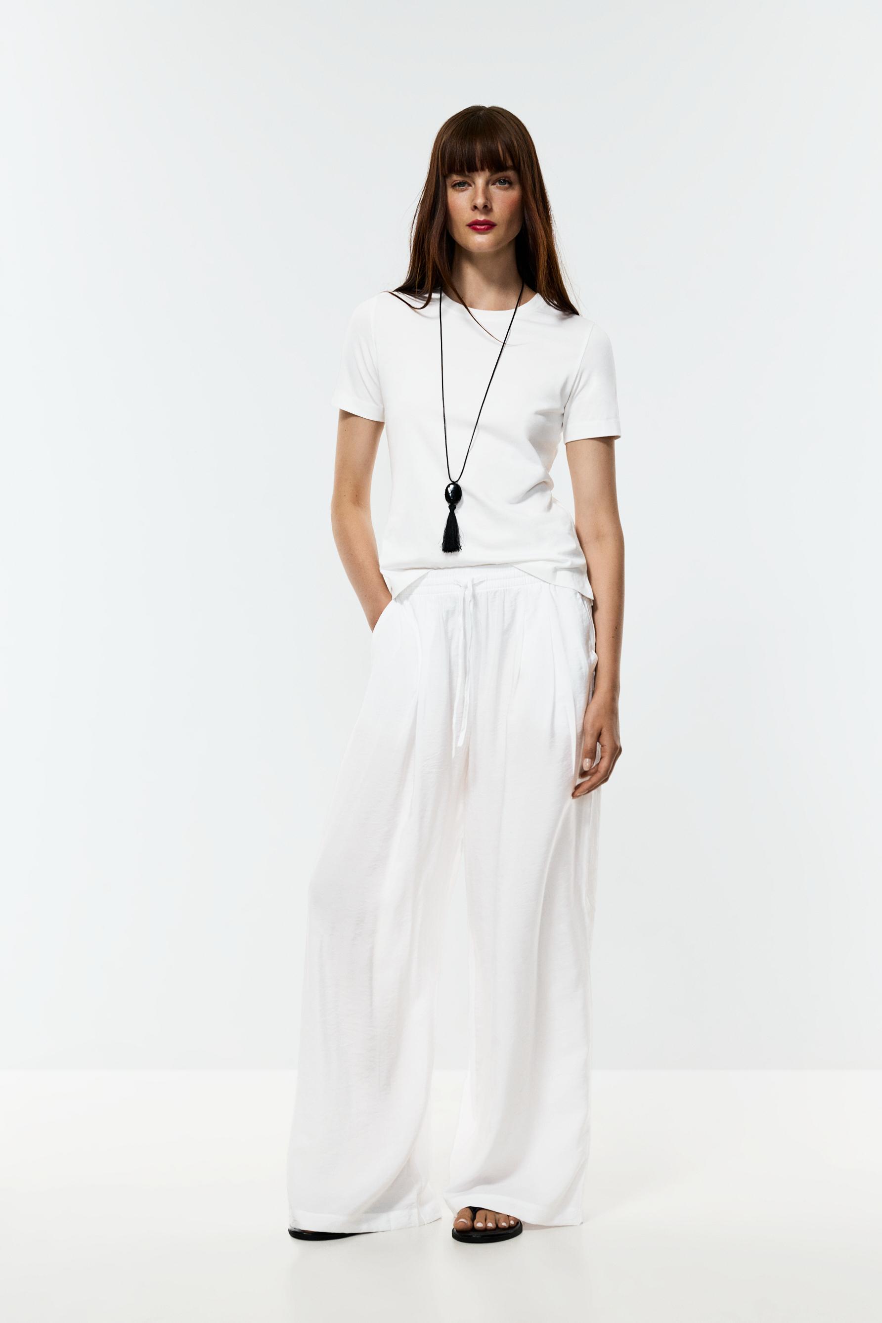 Basic straight-leg trousers — WHITE