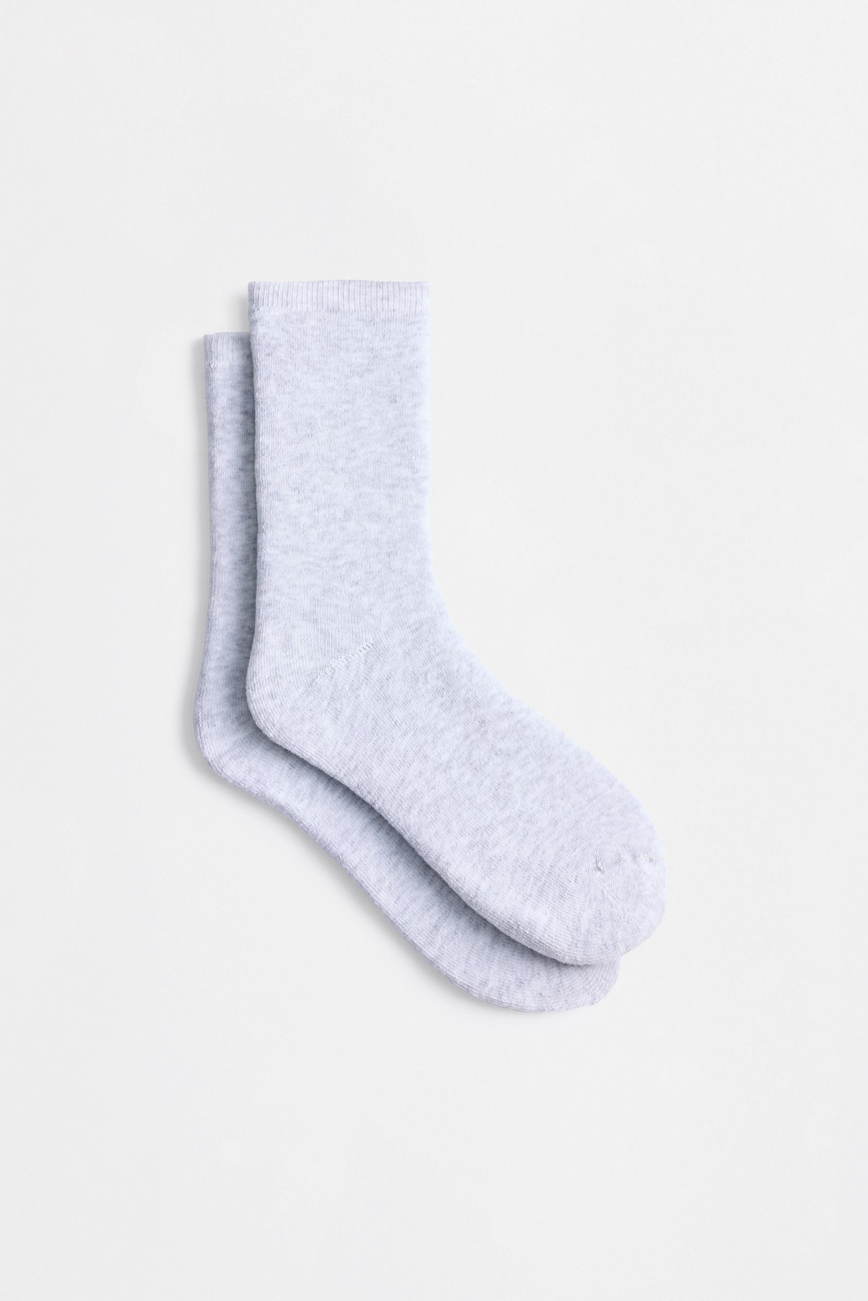 Plain long socks (Pack of 2) — GREY TONES