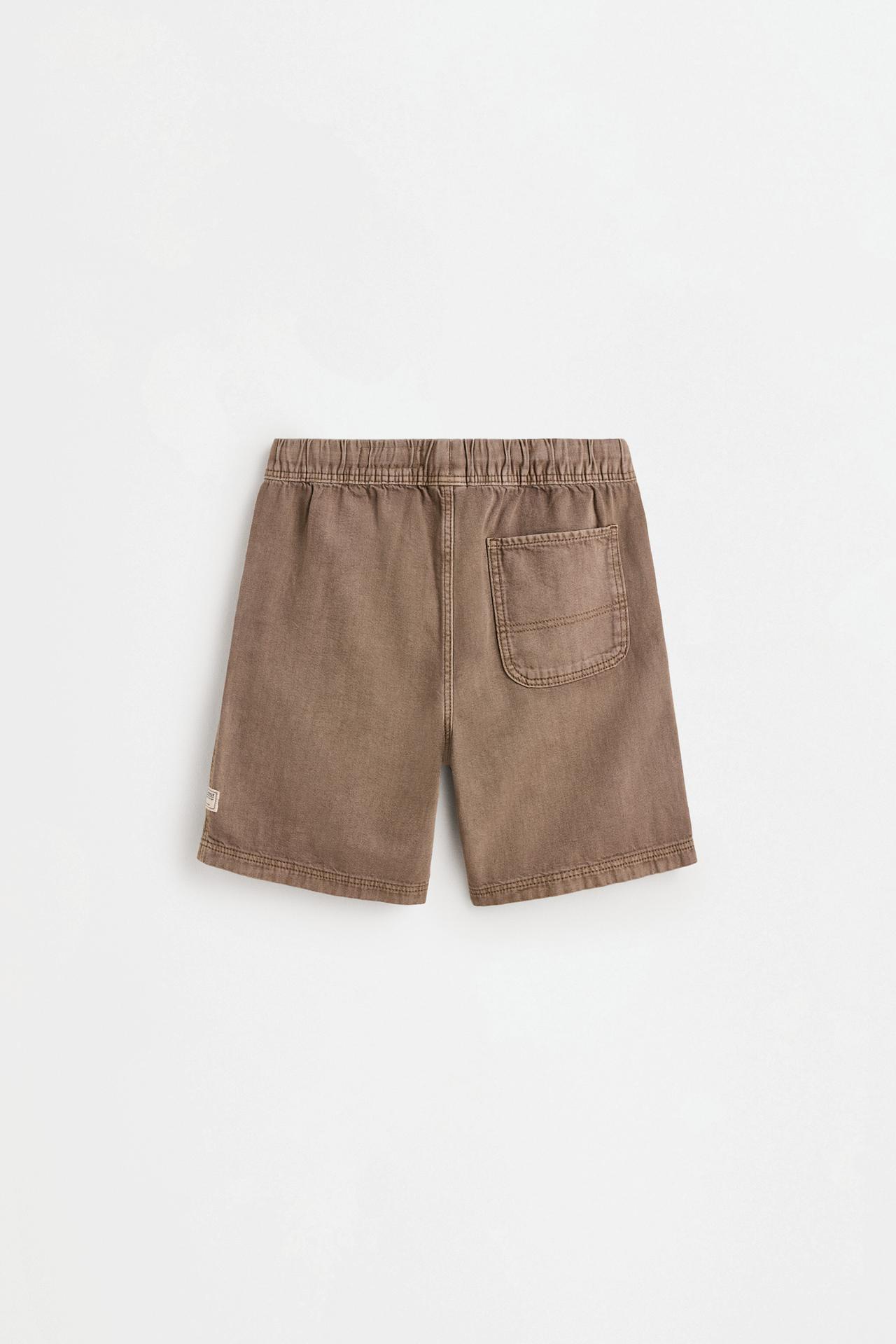 Denim Bermuda joggers — BROWN