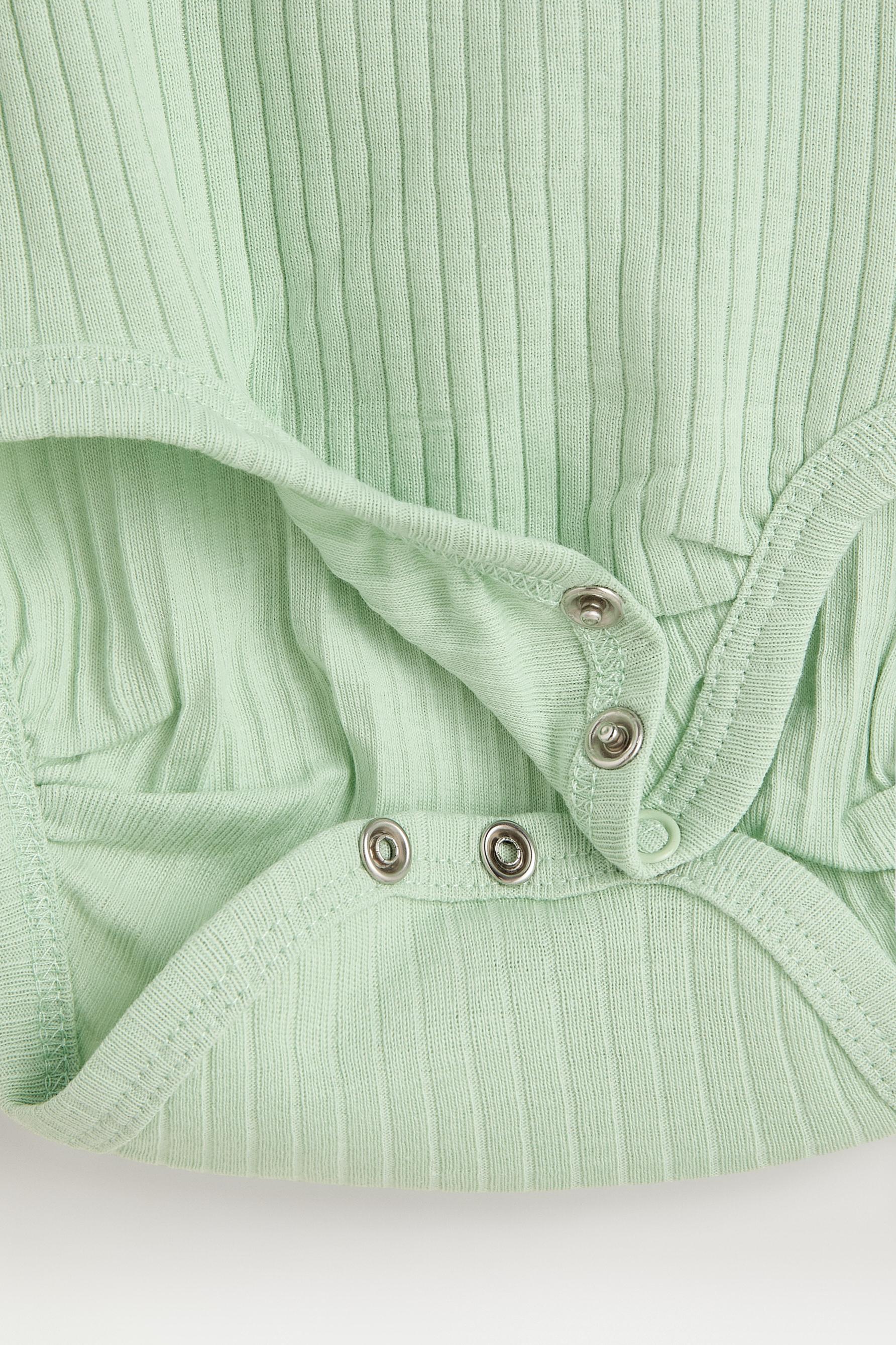 Pack of 2 ribbed sleeveless bodysuits — PALE GREEN