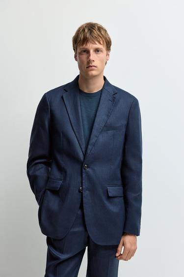 100% linen suit blazer — NAVY 1