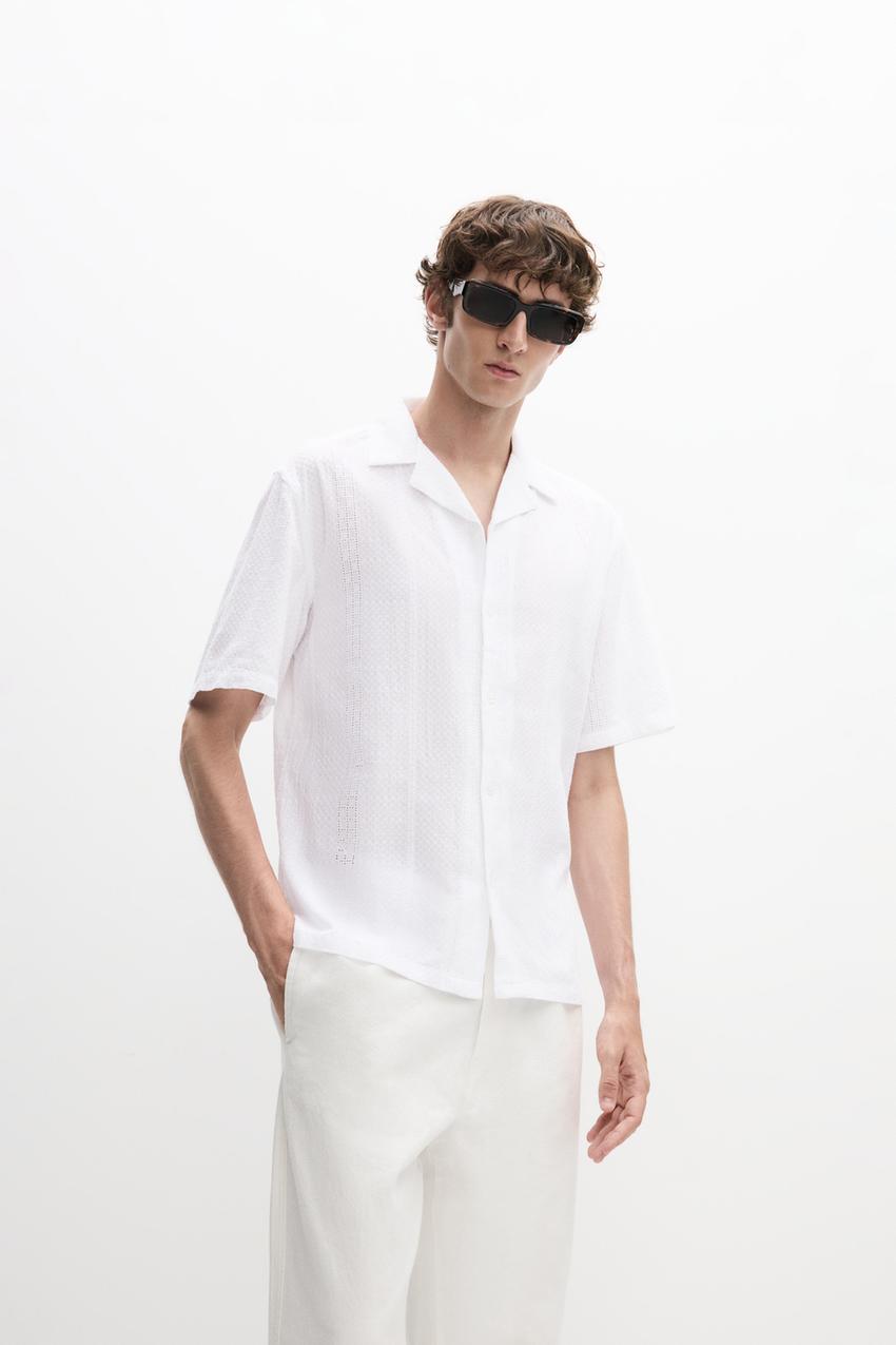 Camisetas Camisa Blanca Con Bordado Camisa Bordado Suizo Camisetas