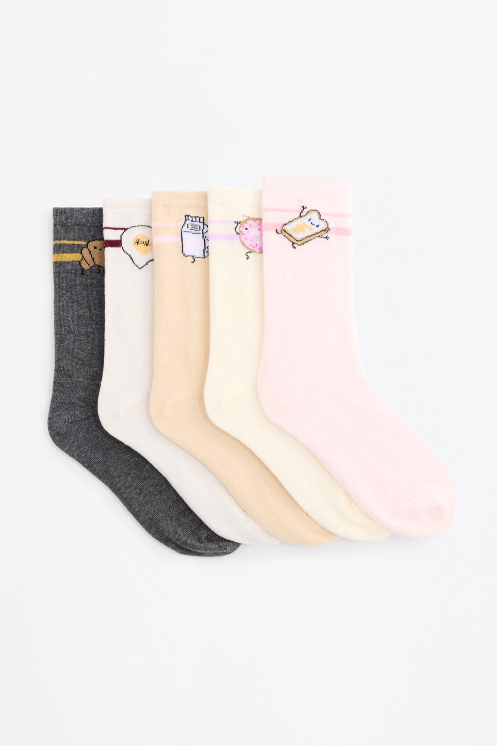 5-pack of long breakfast socks