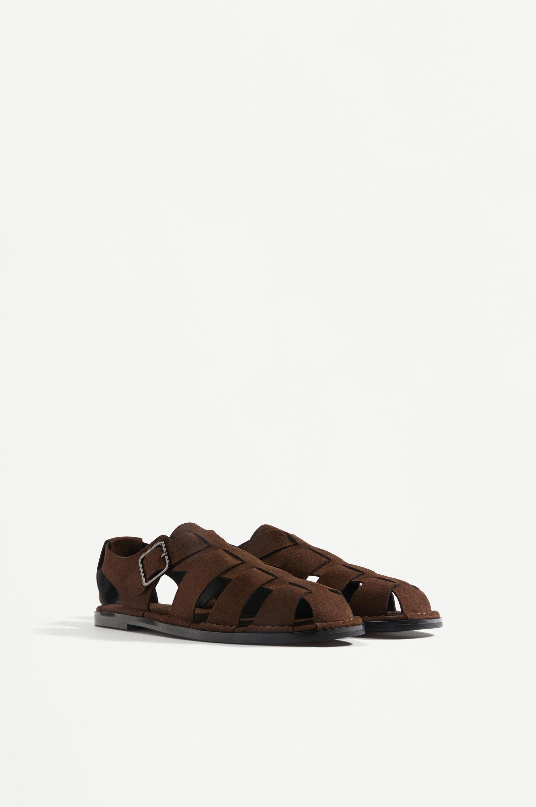 EDITION cage sandals — BROWN