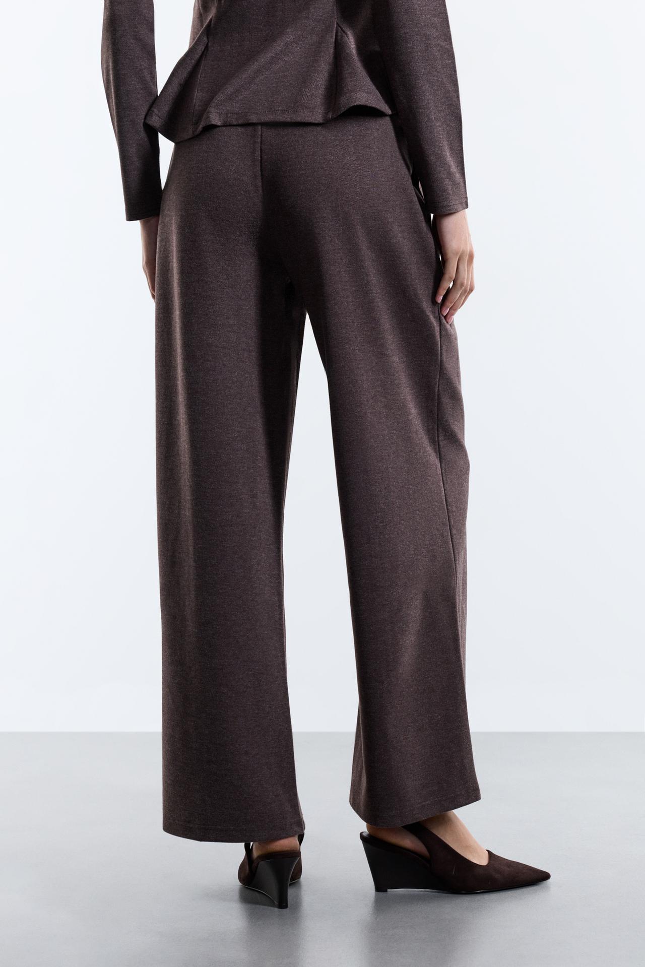 Pleated wide-leg trousers — CHOCOLATE