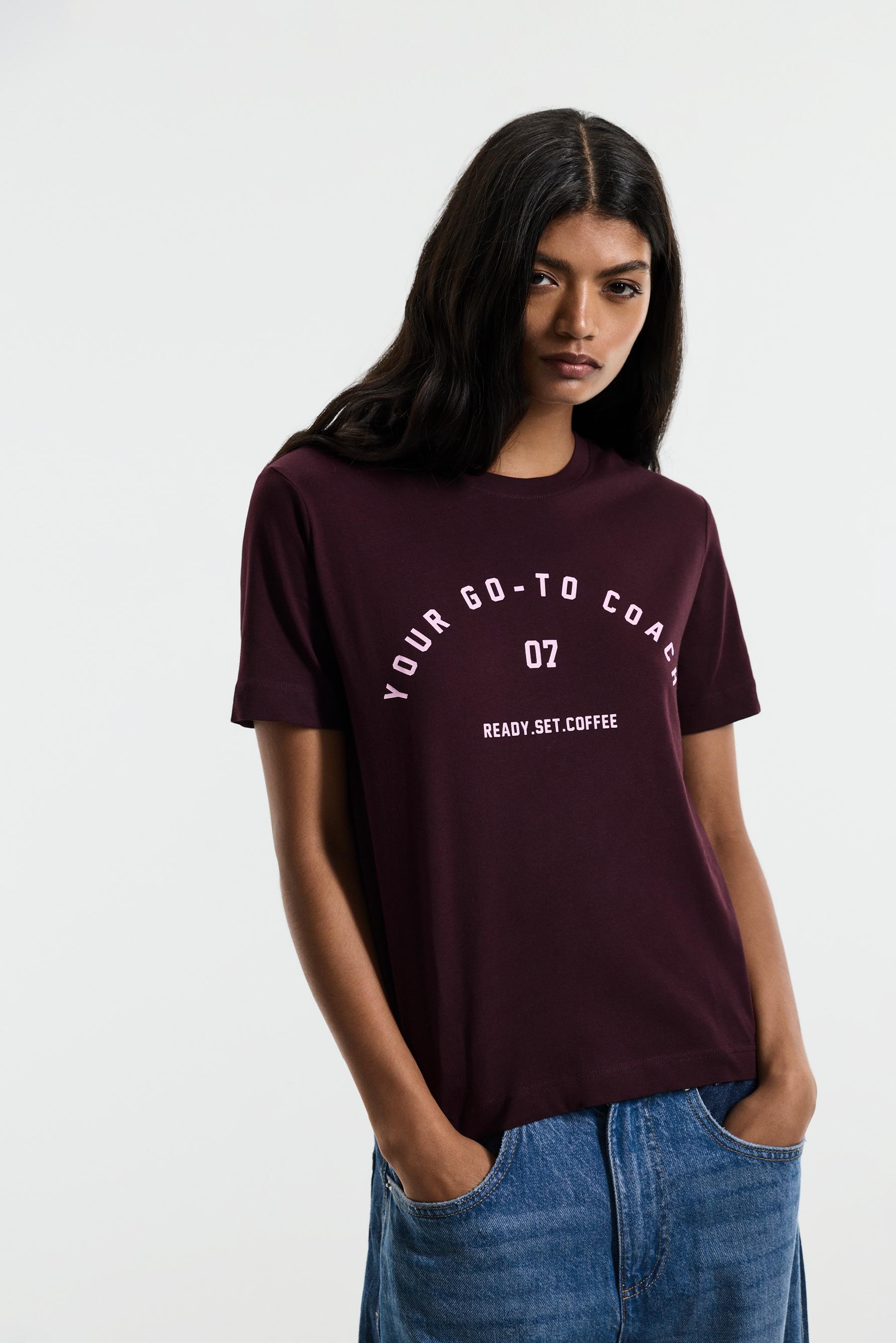Printed T-shirt — MAROON