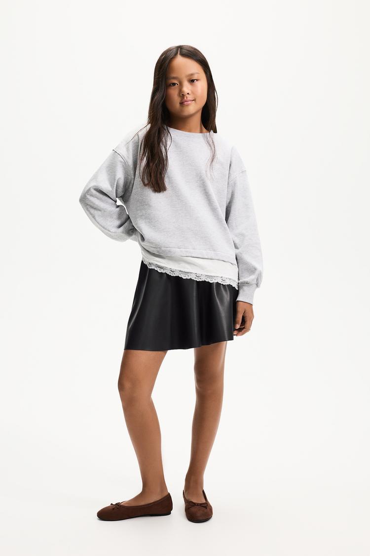 Leather effect skirt — BLACK