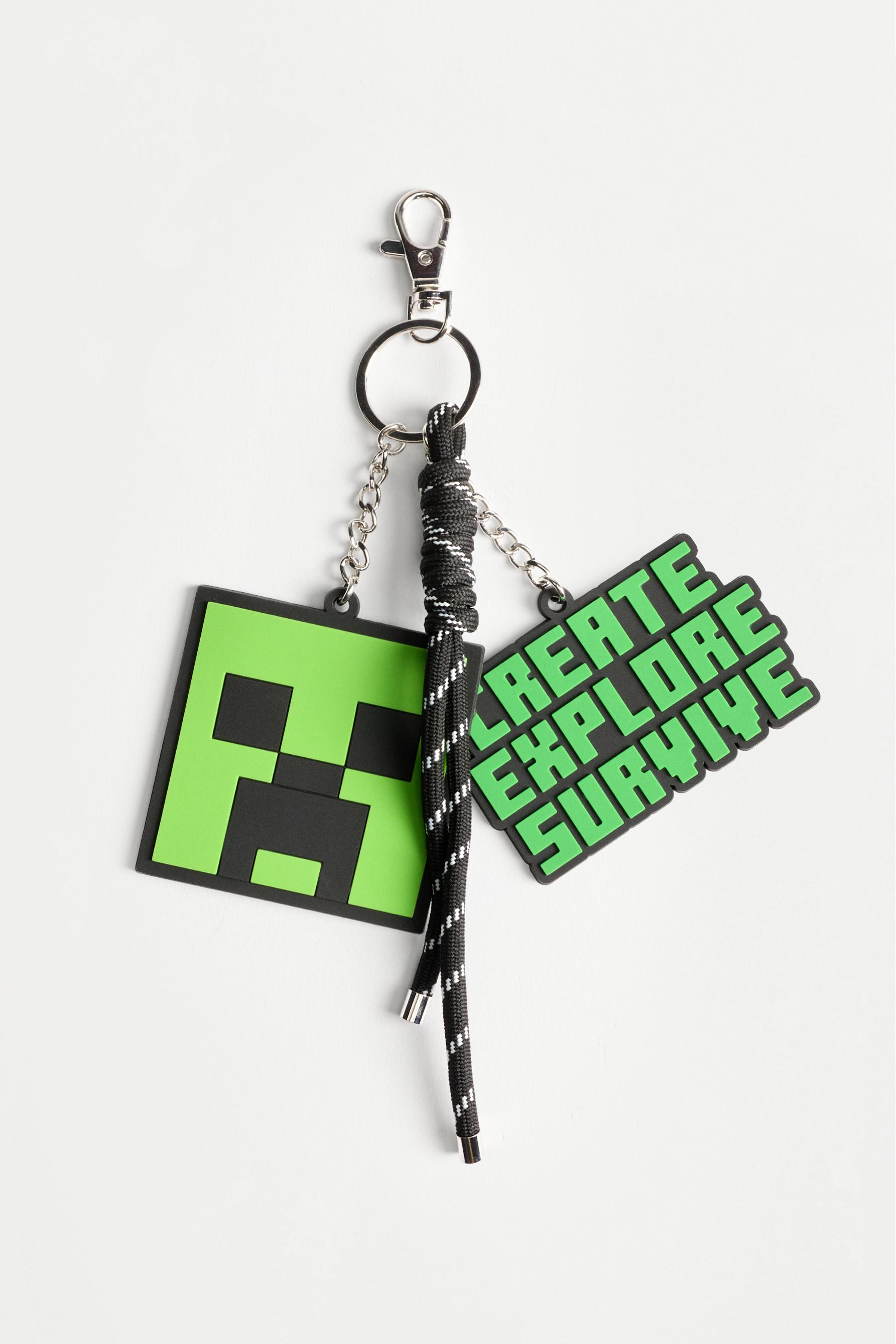 Minecraft keyring — BLACK/GREEN
