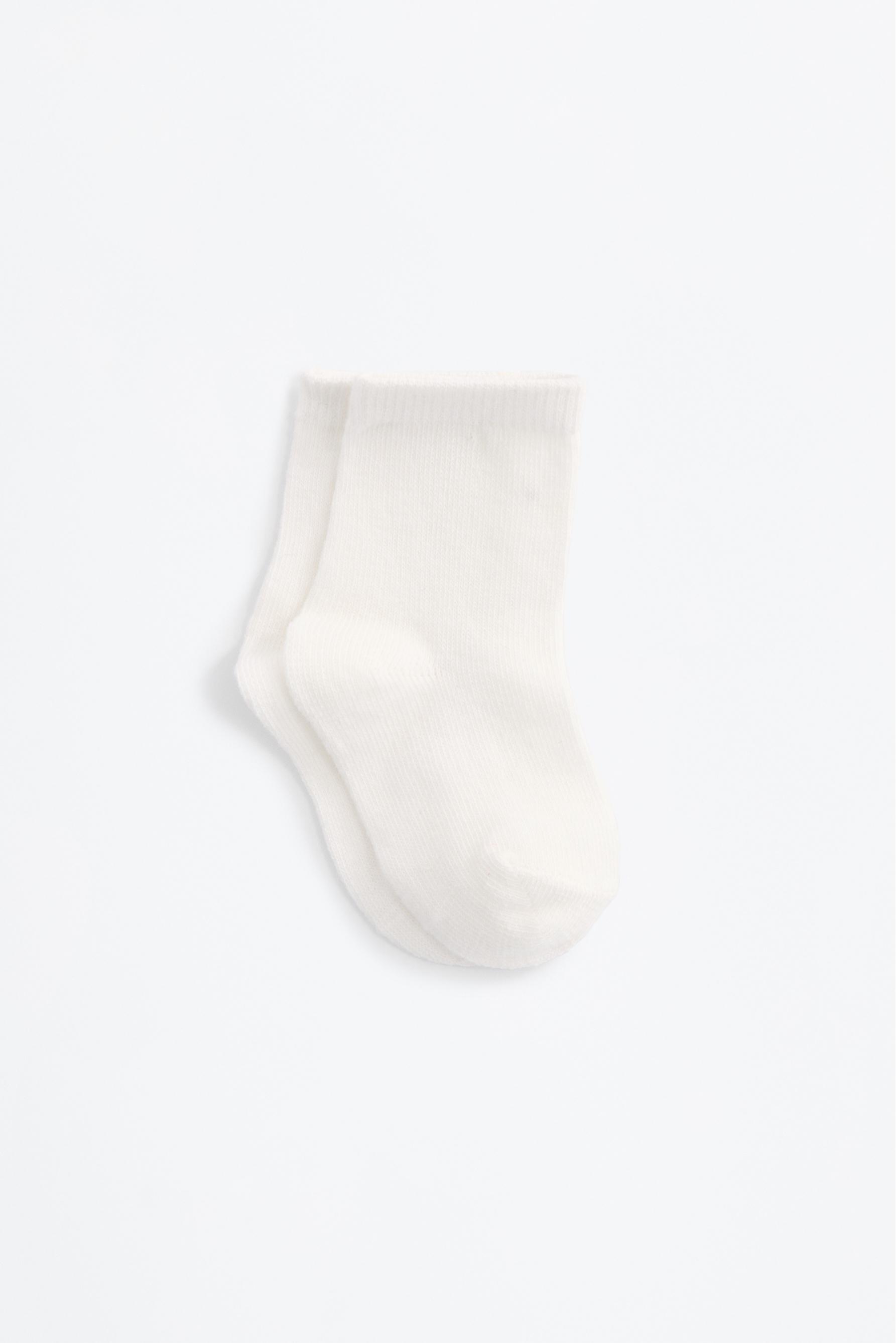Colour block long socks (Pack 7) — WHITE
