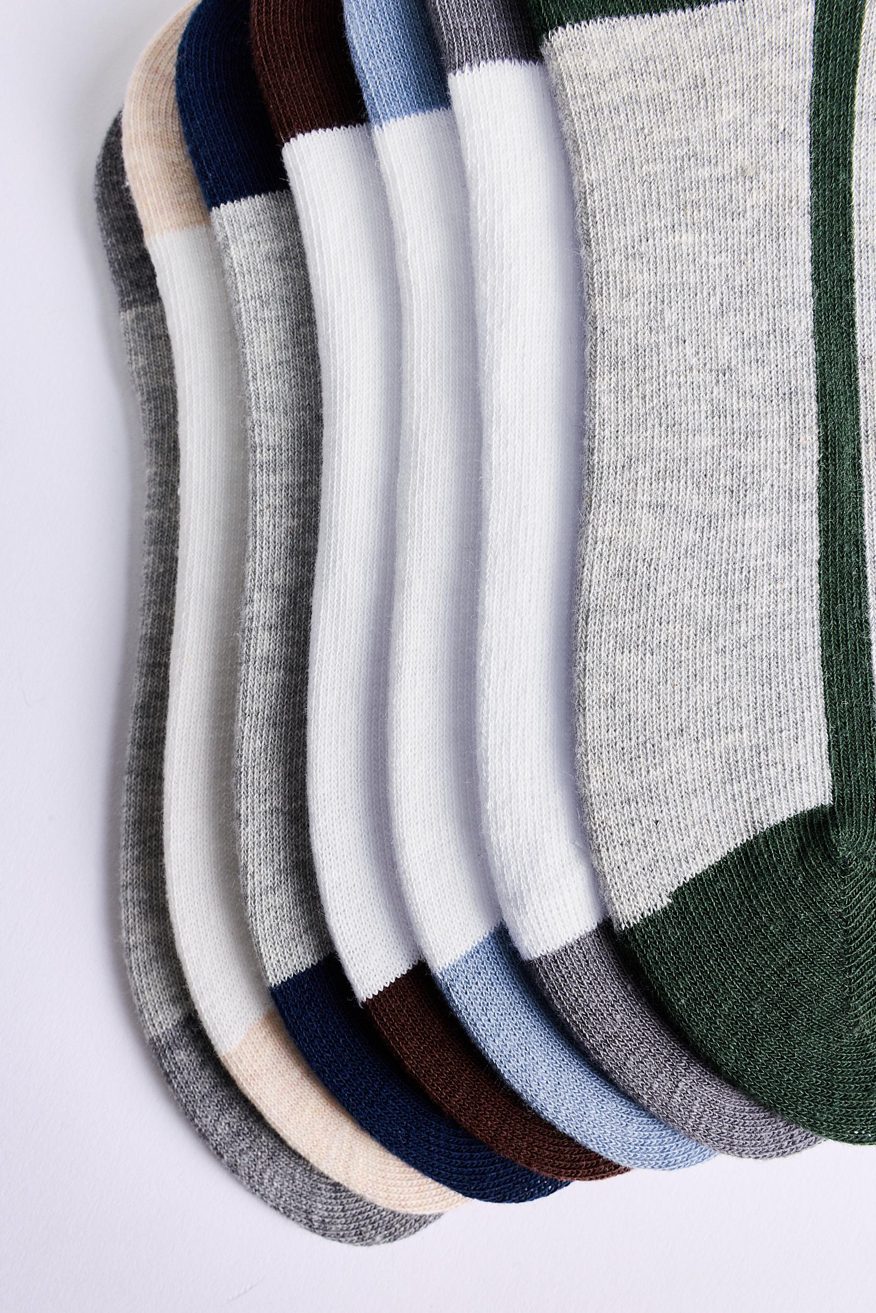 Days of the week ankle socks (7-pack) — GREY/CAMEL