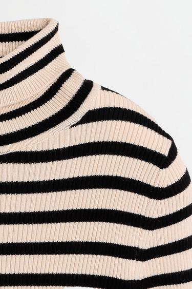 Ribbed high-neck sweater — WHITE/BLACK 7