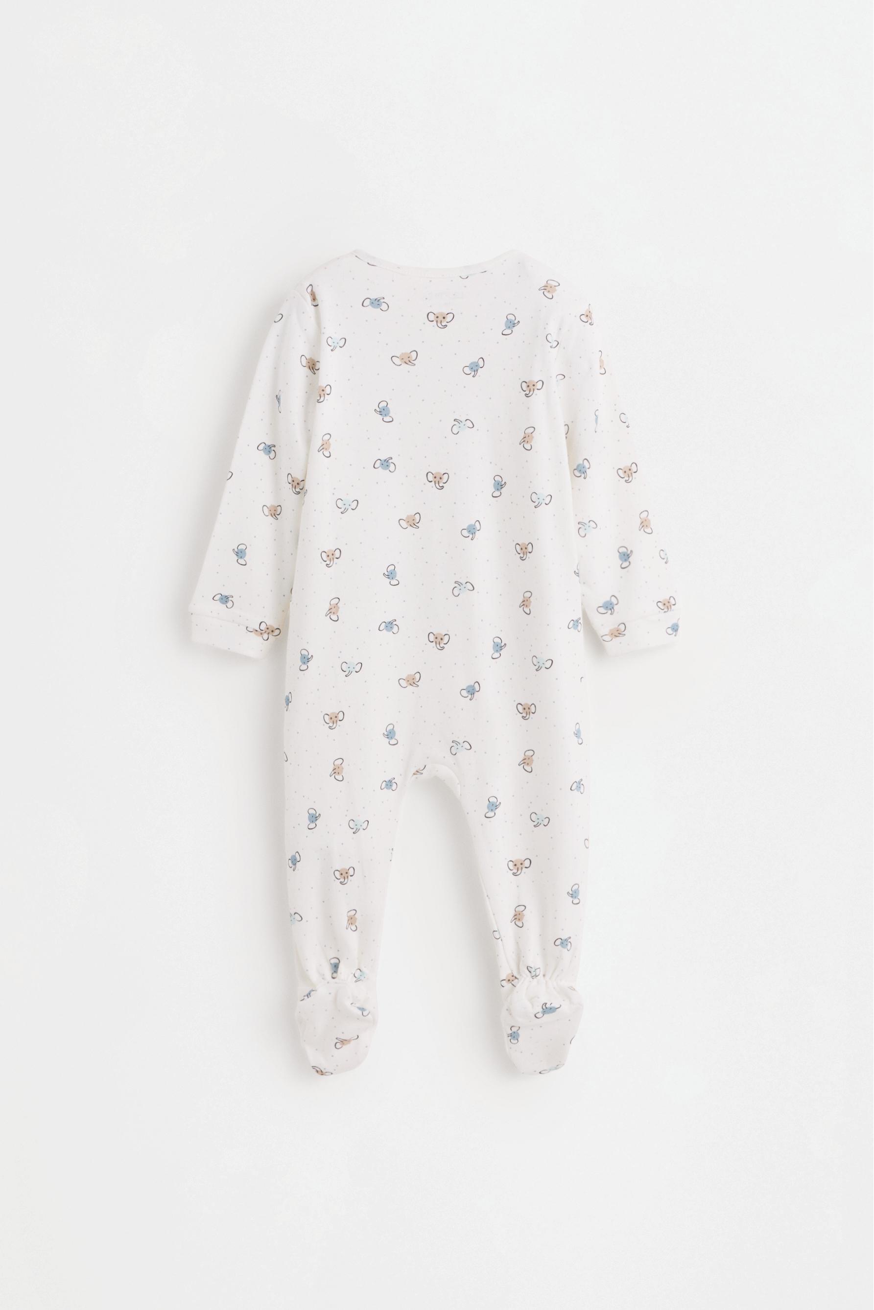 Printed interlock sleepsuit — BLUE