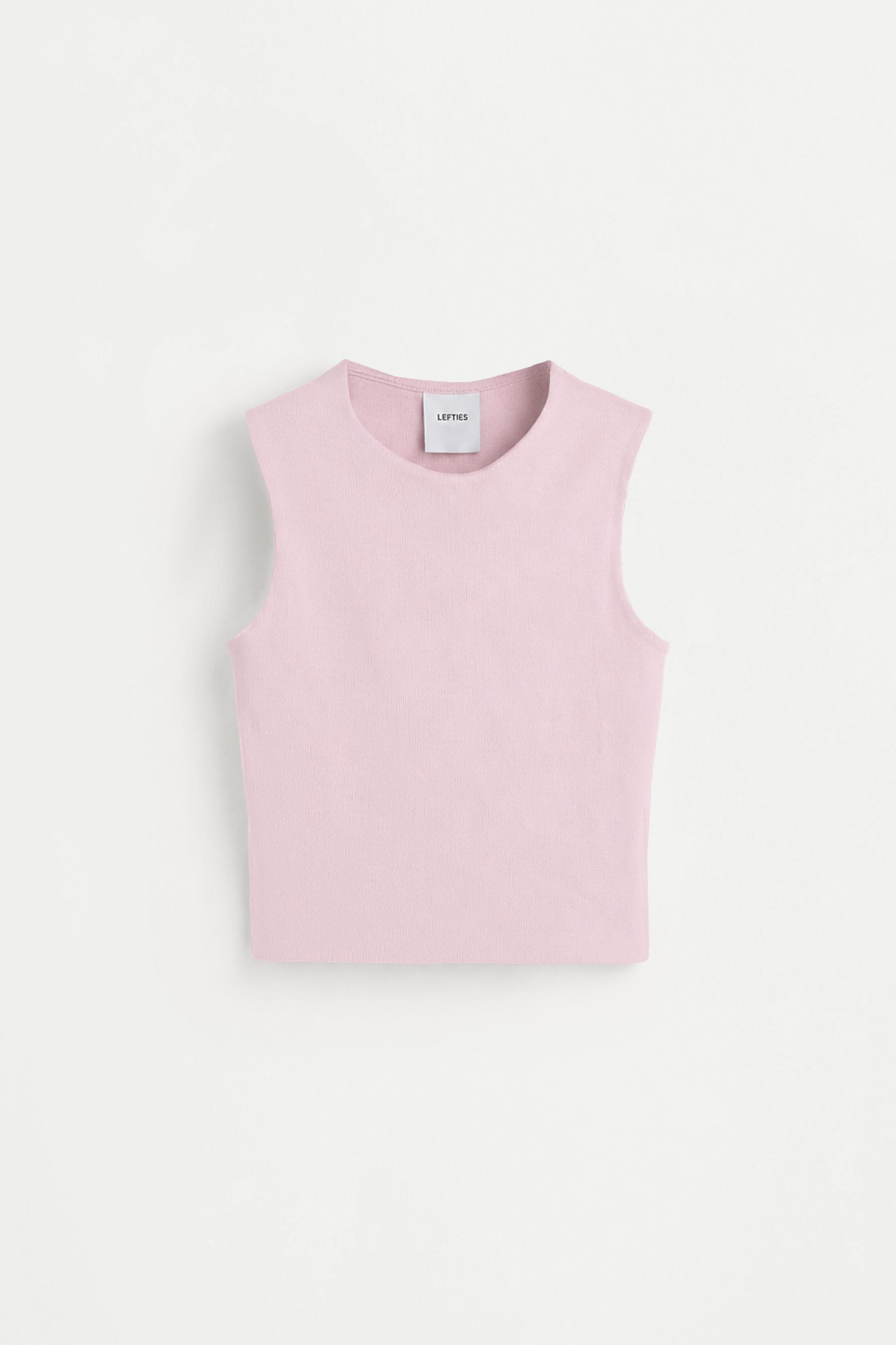 Cropped ribbed T-shirt — PINK