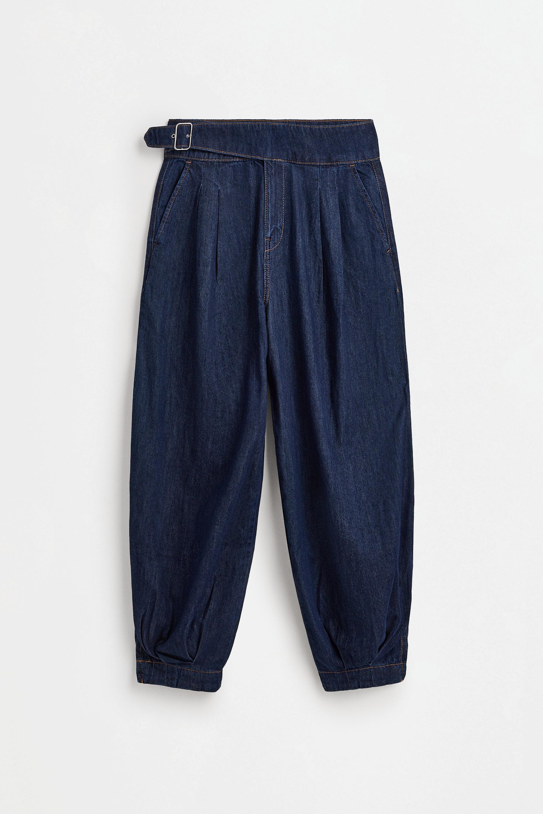 Sarouel trousers with buckle — NAVY