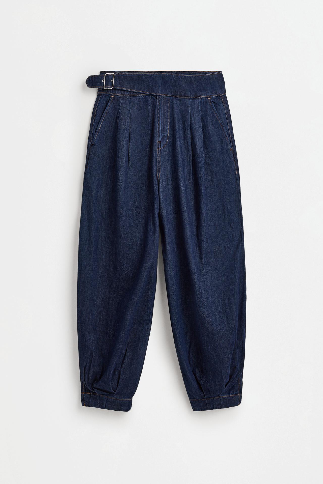 Sarouel trousers with buckle — NAVY
