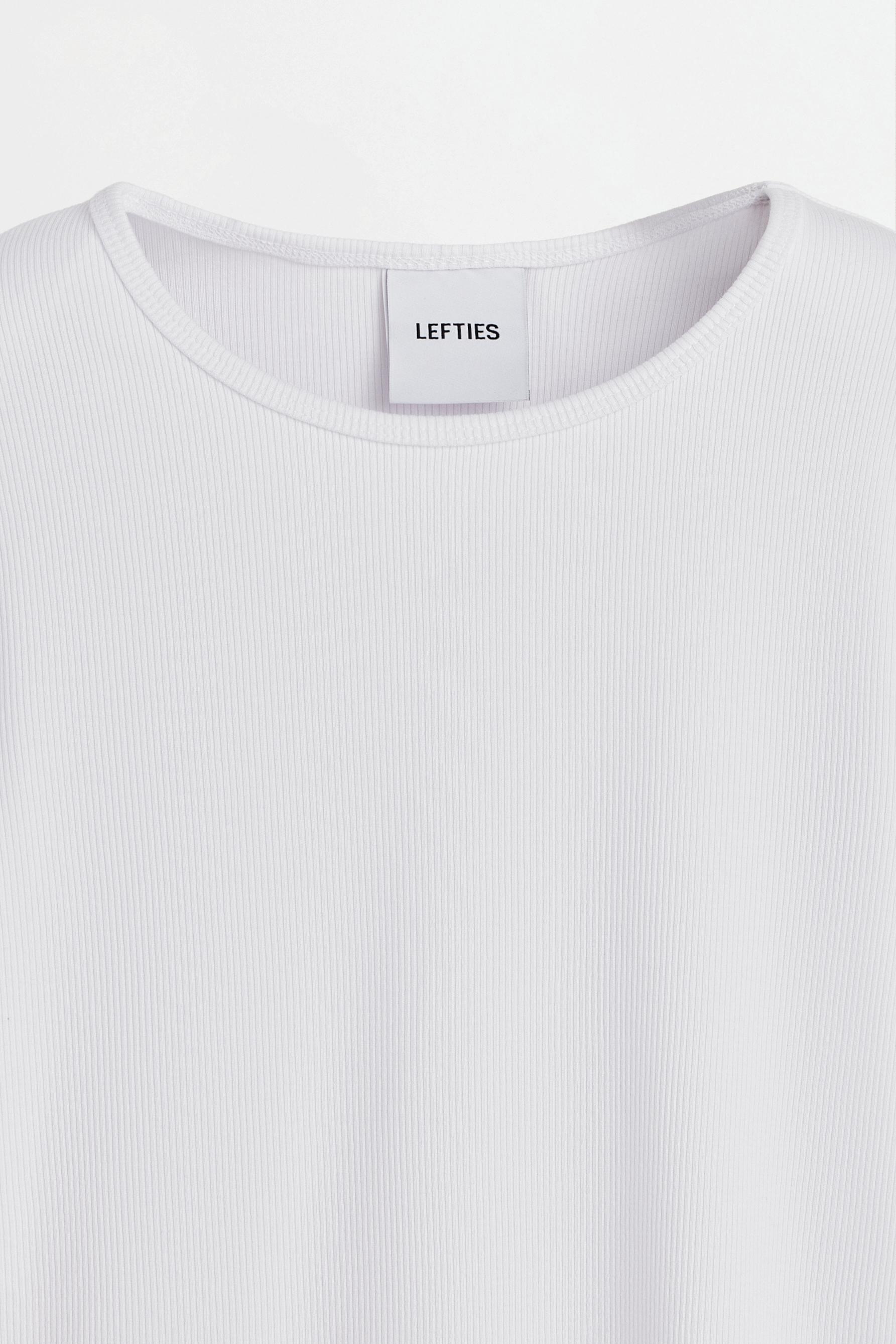 Ribbed long sleeve T-shirt — WHITE