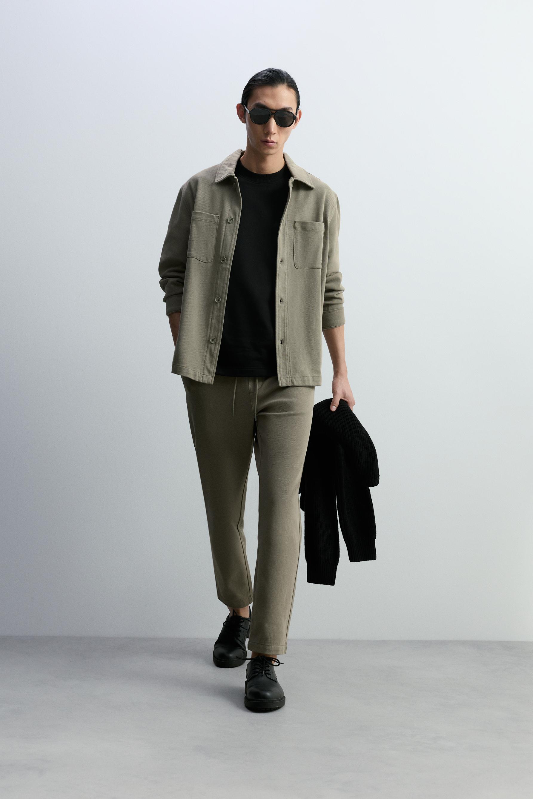 Textured joggers — KHAKI