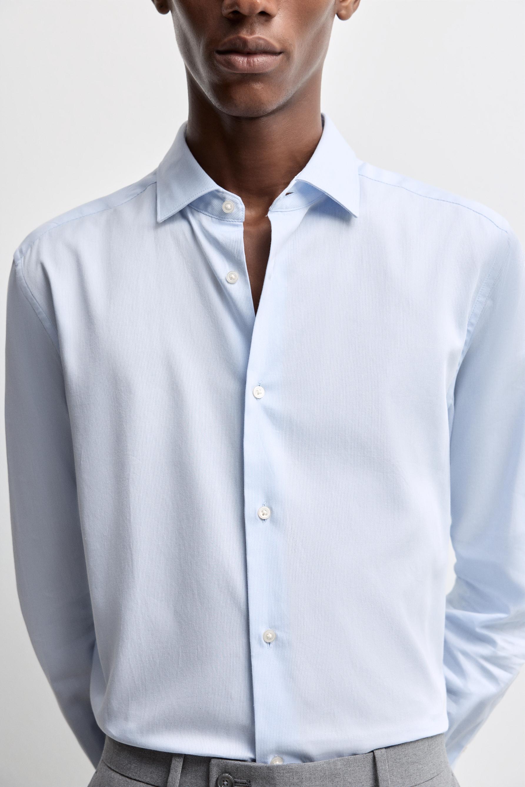 Tailored fit striped shirt — PALE BLUE