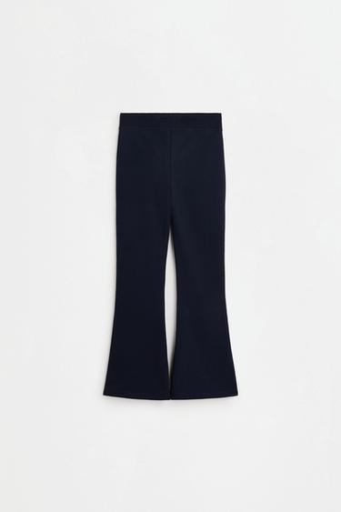 Star print fleece bell bottom leggings — NAVY 2